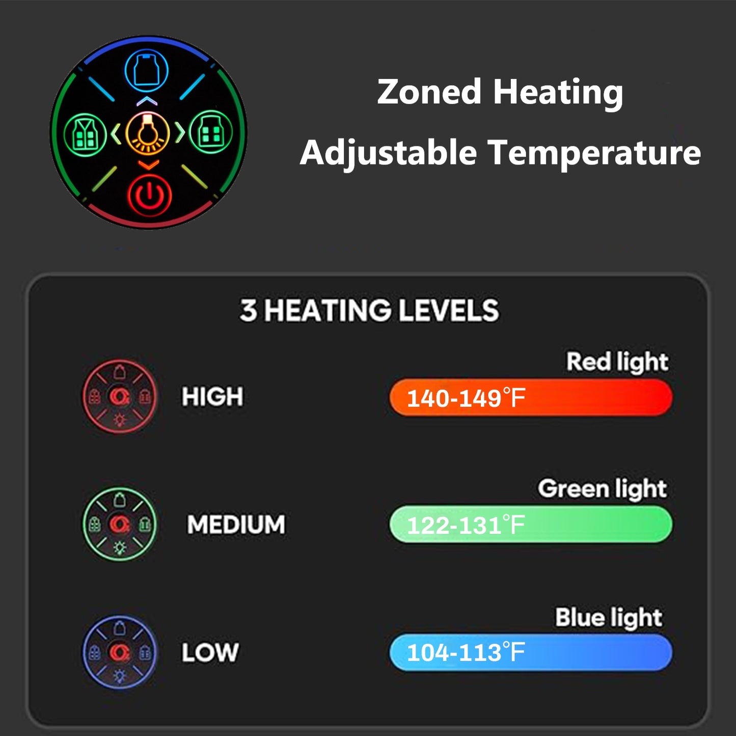 Behome Heated Vest with 3 Temperatures, Lightweight Electric Warming Heated Jacket with Heated Collar, Battery Pack Not Included