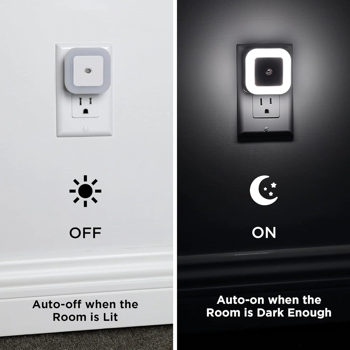 BN-LINK Night Light with Smart Sensor, Auto-On/Off, Dusk to Dawn Night Lights Plug into Wall 6-Pack, LED Night Lamp for Bedroom, Bathroom, Hallway, White