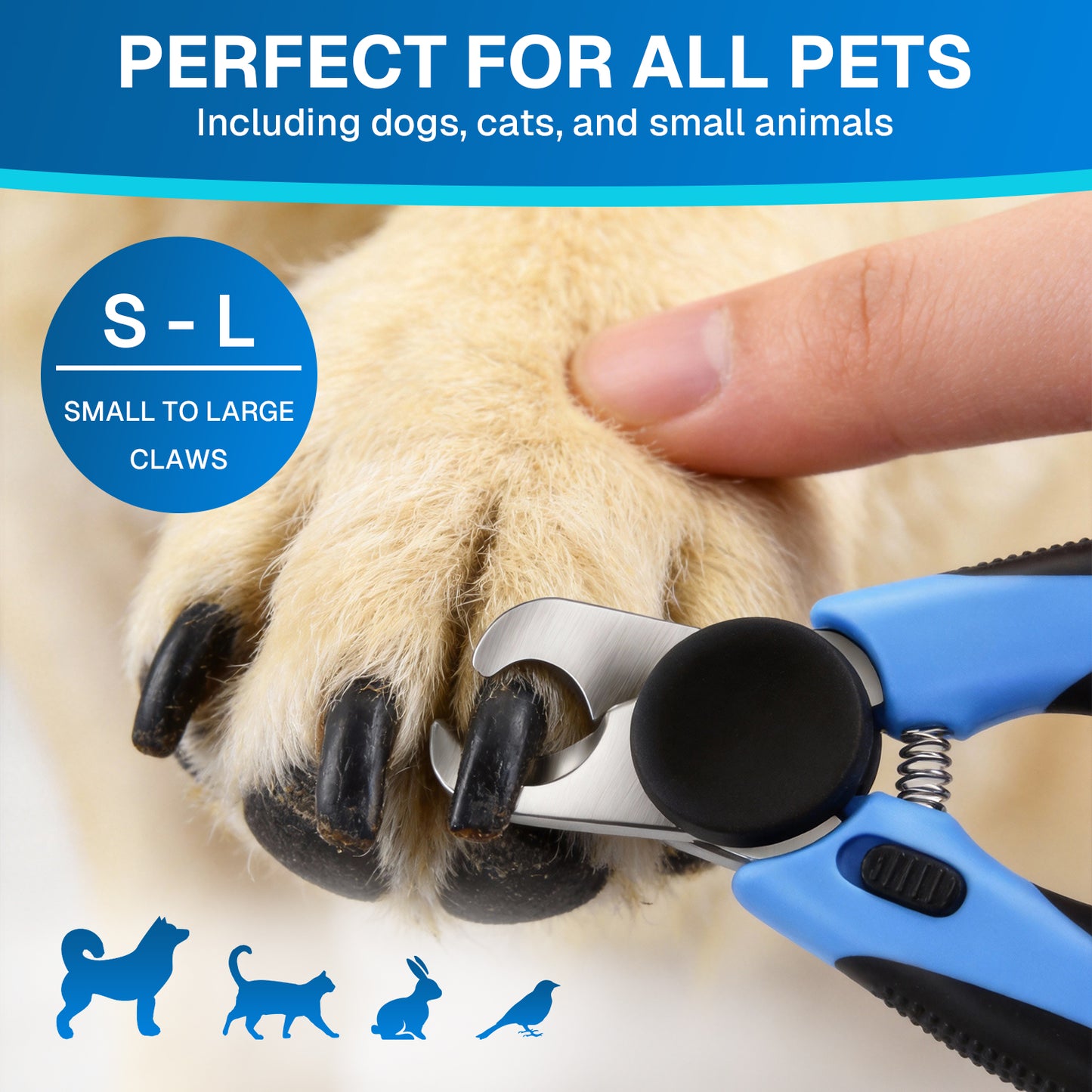 Behome Dog & Cat Nail Clippers and Trimmers,Reduce Over-Trimming,Safety Guard,Stainless Steel Razor Sharp Blades with Nail File, Grooming for Small Medium-Large Pets