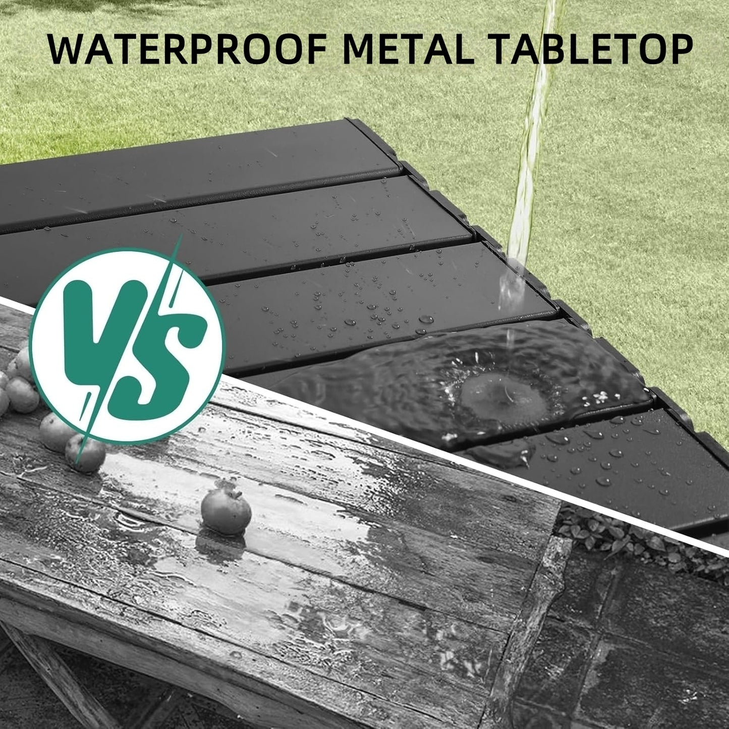BN-LINK Small Camping Table, Portable Folding Beach Table, Outdoor Ultralight Metal Camping Table, with Carry Bag for Outdoor Cooking, Picnic, Camp, Boat, Travel, Black