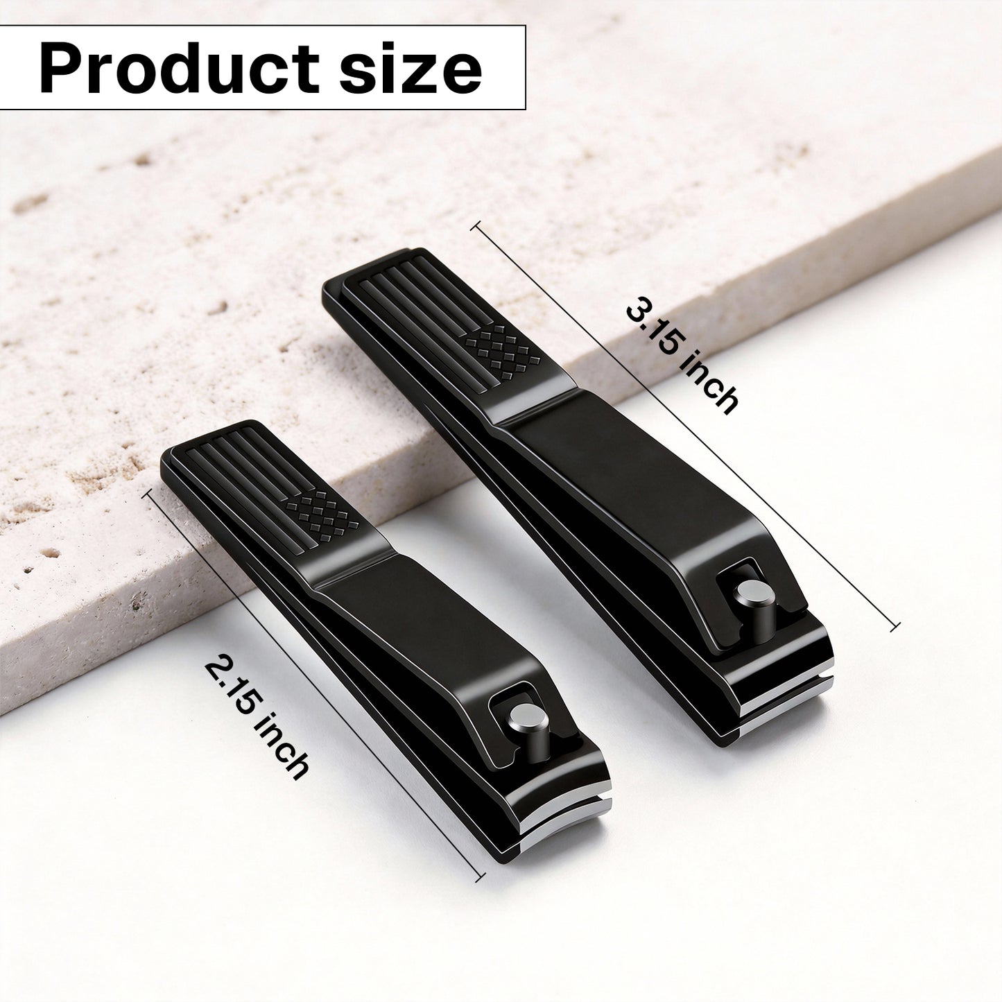 Behome Nail Clippers Set, Ultra Sharp Stainless Steel Fingernail & Toenails Clipper and Nail File with Tin Case, Black