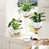 Behome Hanging Planters for Indoor Plants, 3 Pack Cotton Rope Plant Hanger with 3 Hanging Hooks, Garden Home Decor Ceiling Plant Holder for Indoor Outdoor, White