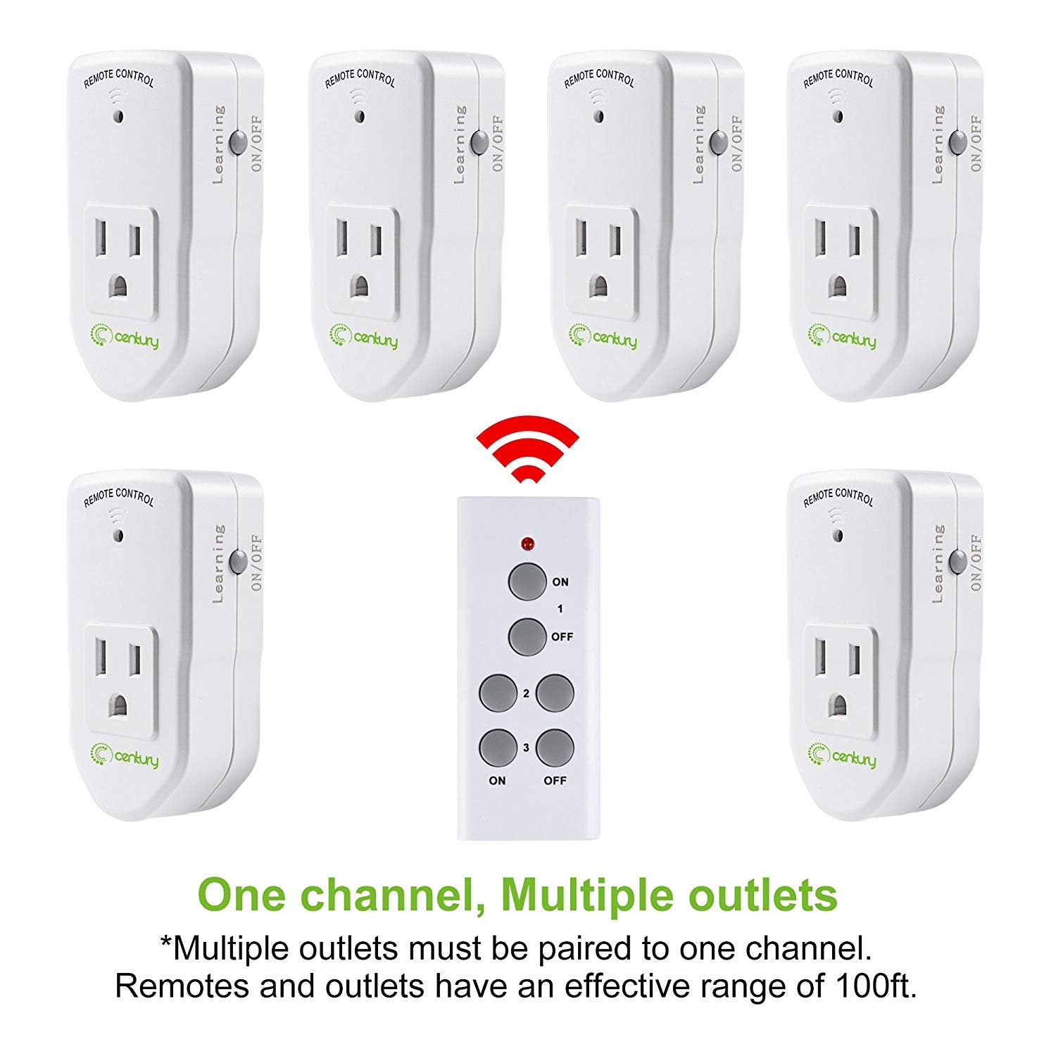 BN-LINK Wireless Remote Control Electrical Outlet Switch for Household Appliances (1 Pack)