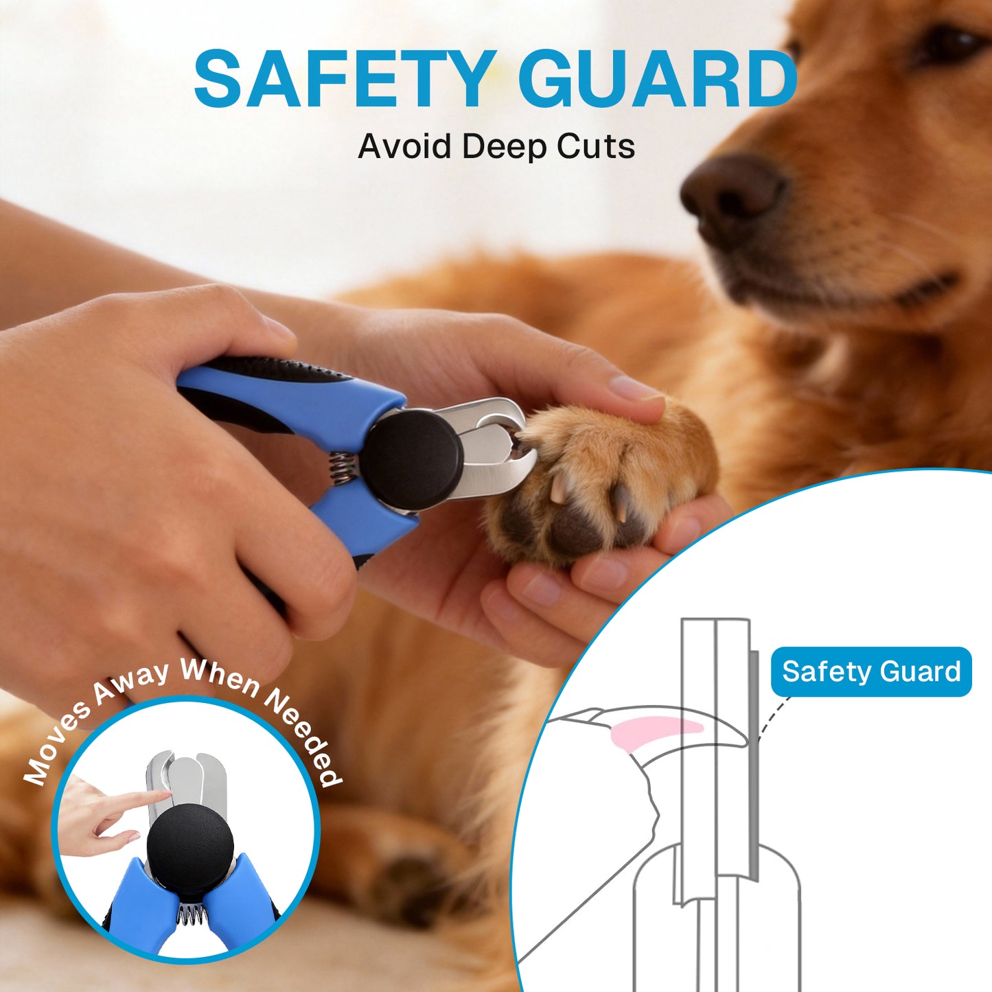 Behome Dog & Cat Nail Clippers and Trimmers,Reduce Over-Trimming,Safety Guard,Stainless Steel Razor Sharp Blades with Nail File, Grooming for Small Medium-Large Pets