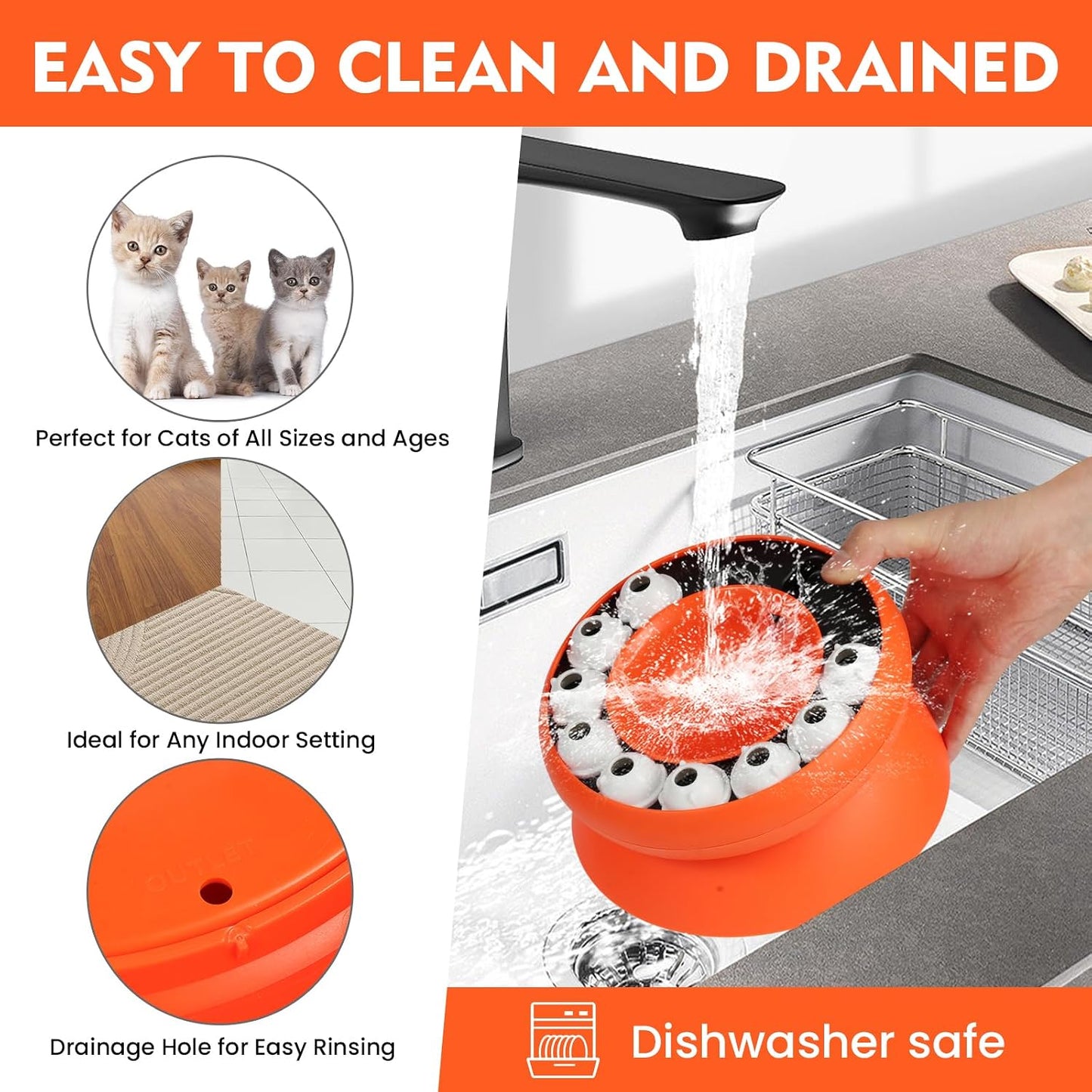 BN-LINK Interactive Cat Puzzle Feeder, Elevated Slow Feeder Bowl for Indoor Cats, Cat Enrichment Toy for Mental Stimulation and Boredom Relief