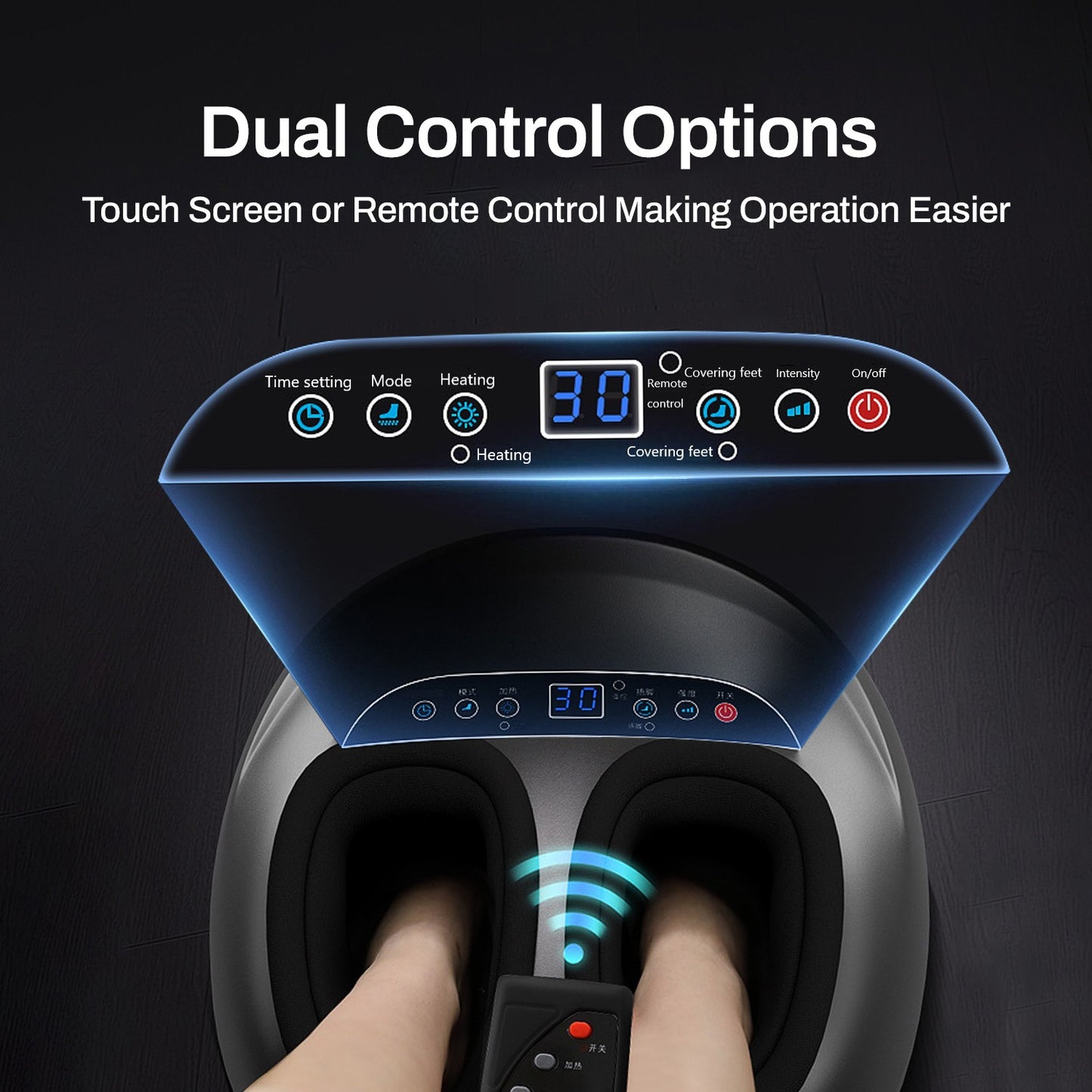 Behome Foot Massager Machine with Heat & 5 Deep-Kneading Modes, 5 Massage Levels & Timer, Remote Control Deep Kneading Machine for Plantar Fasciitis, for Home and Office Use