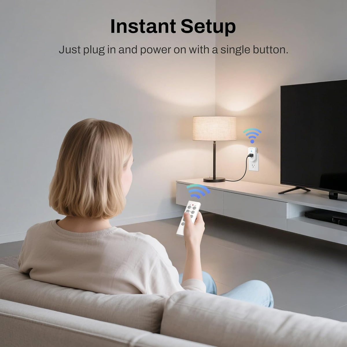 BN-LINK Wireless Remote Control Outlet with Extra Long Range, for Household Appliances, White (2 Remotes + 5 Outlets)