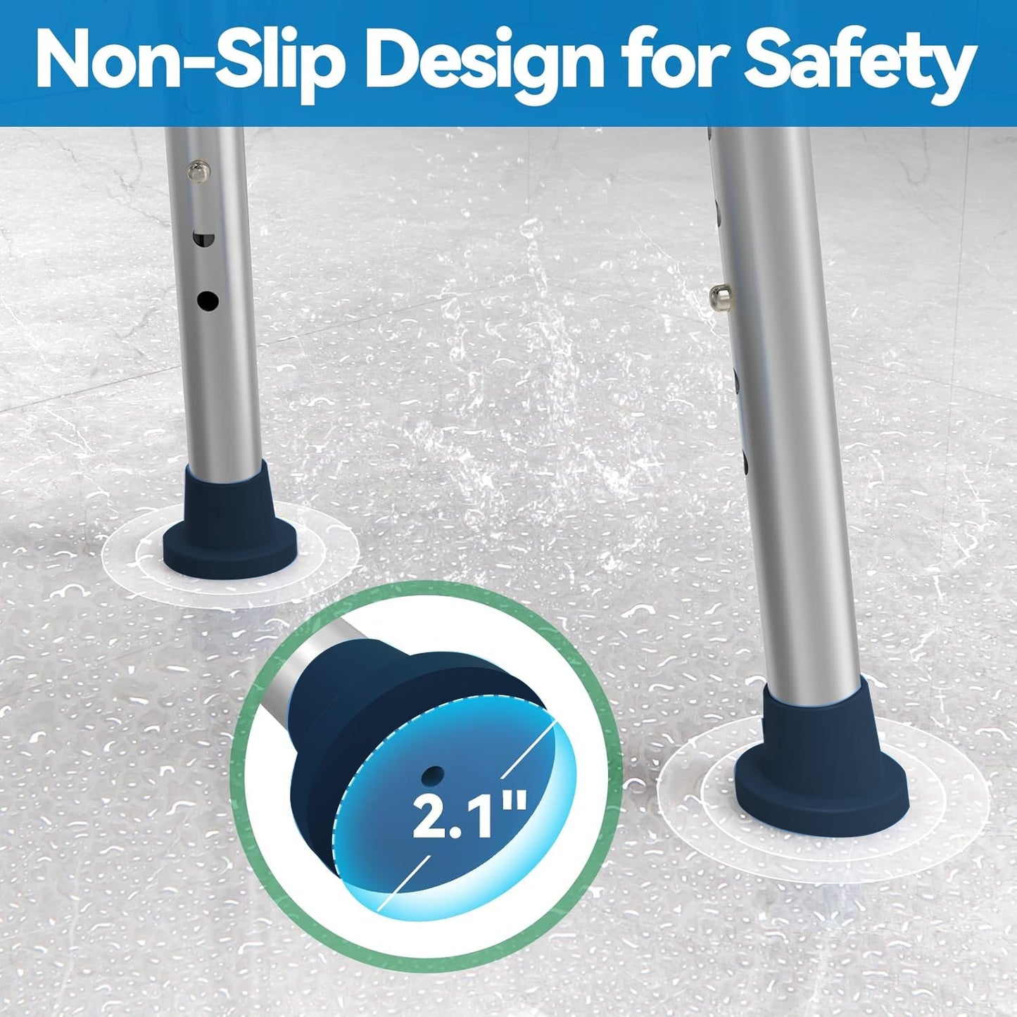 BN-LINK Shower Chair, 6 Height Adjustable Bath Chair, Anti-Slip Shower Bench Bathtub Stool for Elderly, Senior, Handicap & Disabled