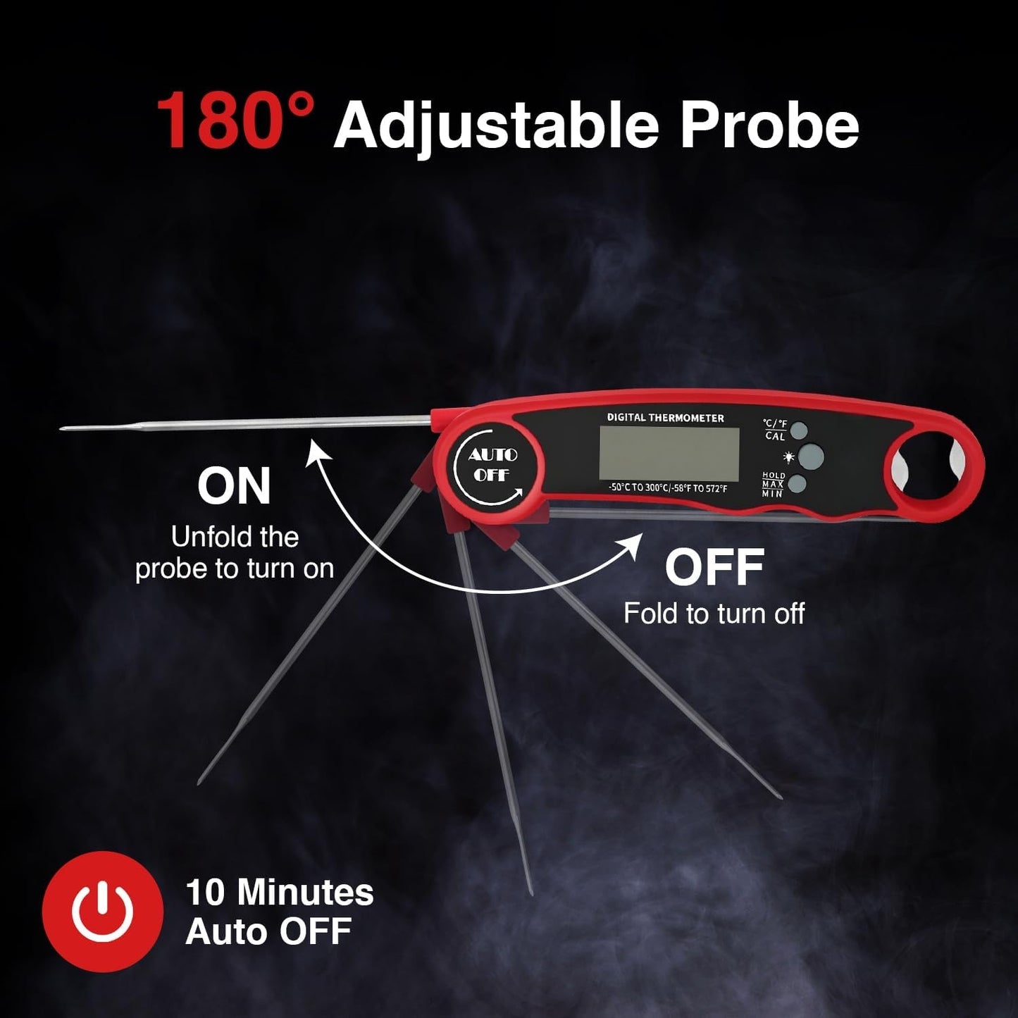 Behome Meat Thermometer, Food Thermometer for Cooking Kitchen Gadgets, Waterproof Digital Instant Read Meat Thermometer for Kitchen and Outside, BBQ, Turkey, Candy, Liquids, Beef