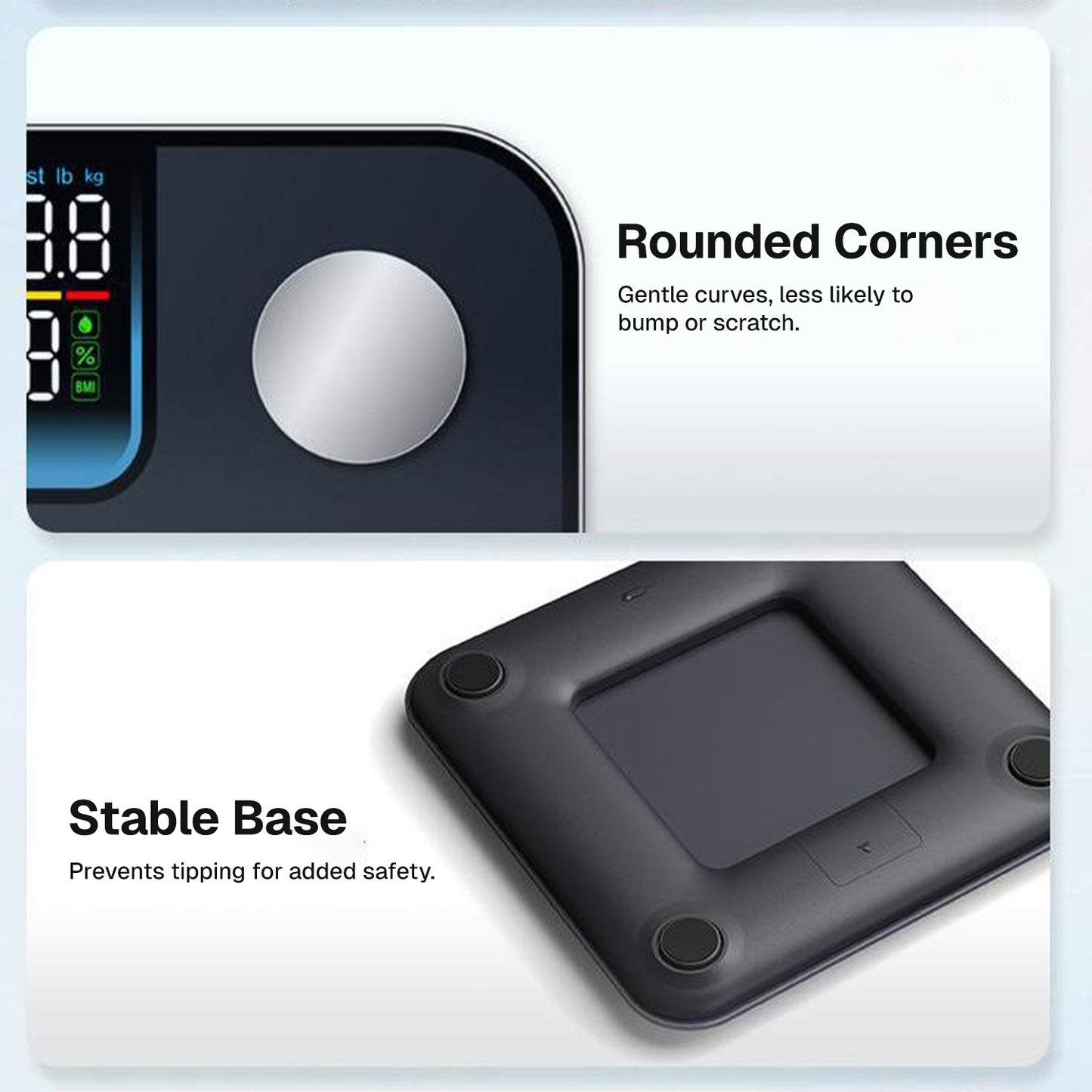 Behome Smart Body Scale, Bluetooth Digital Weight Scale with 25 Body Metrics, Large Color Display Bathroom Scale for Body Fat,Muscle Mass & More, 400 lb Capacity