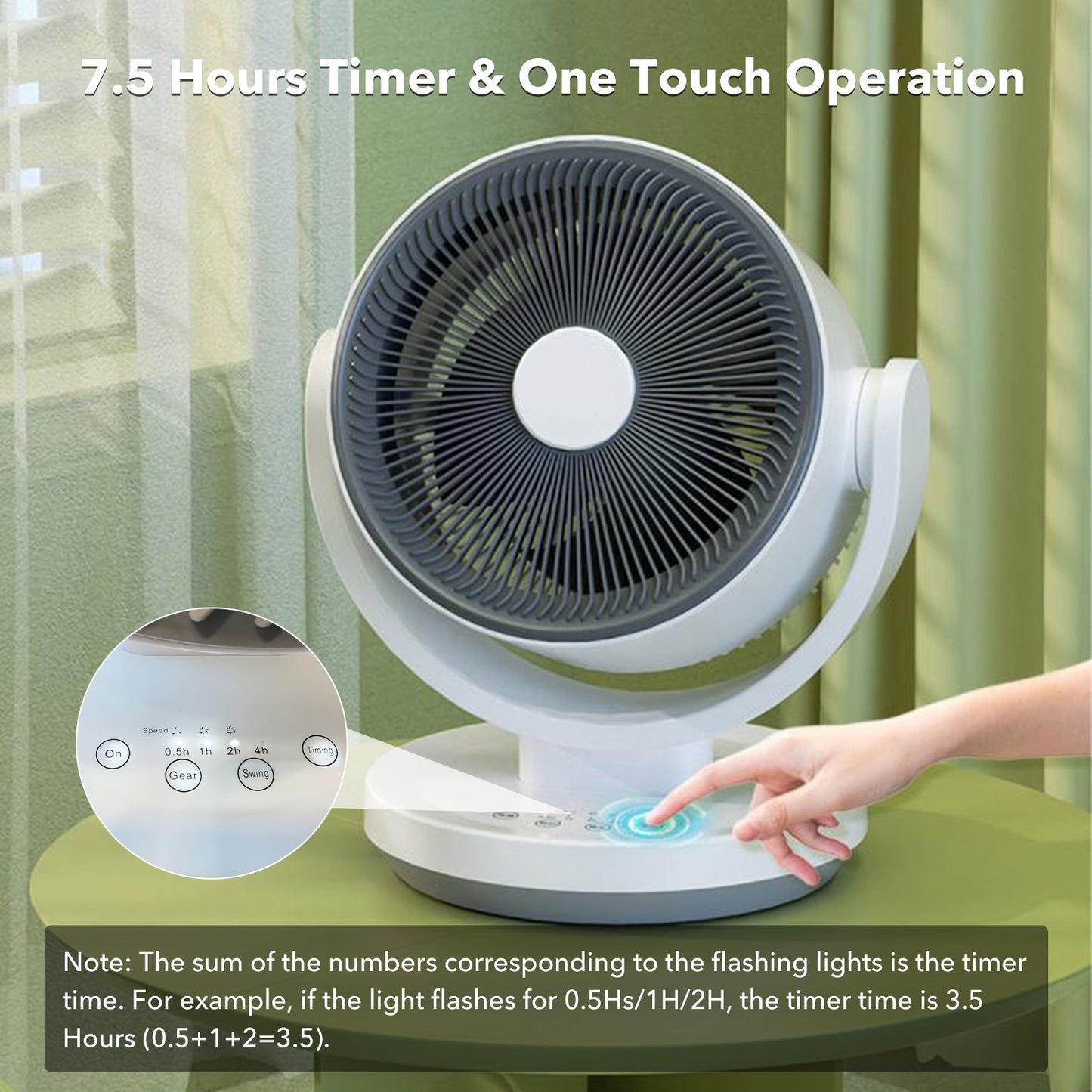 BN-LINK Desk Fan With 3 Speeds & Timer, 10’’ Quiet Air Circulator Fans, Touch Operation, 90°Auto-Oscillating Fan With Aromatherapy Box, Smart Table Fan For Bedroom, Home And Office