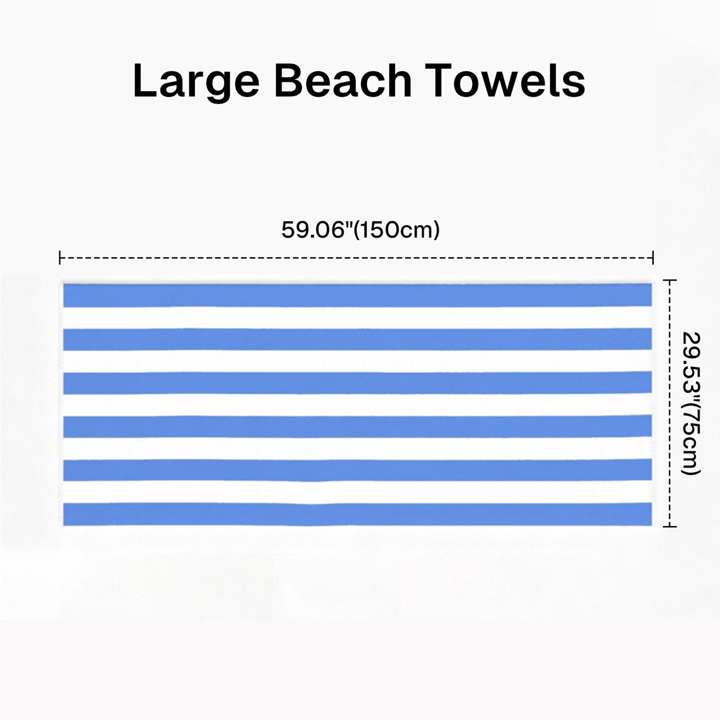 BN-LINK 4 Pack Striped Beach Towels, 29.5" x 59.1" Large Pool Towels, Super Absorbent & Quick Dry Bath Towel for Swim, Beach, Bathroom, Yoga, Hotel,Blue