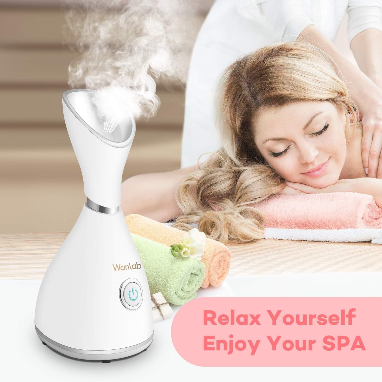 Portable Facial Steamer, Nano Face Steamer Warm Mist Home Skin SPA Steamers for Sinuses Acne Pores Cleanse