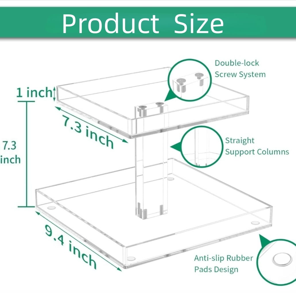 Behome Perfume Organizer, 2-Tier Acrylic Perfume Stand Organizer, Cologne Organizer for Men, Versatile Display Stand Shelf for Fragrance, Skincare, Figurine, Dessert, Transparent