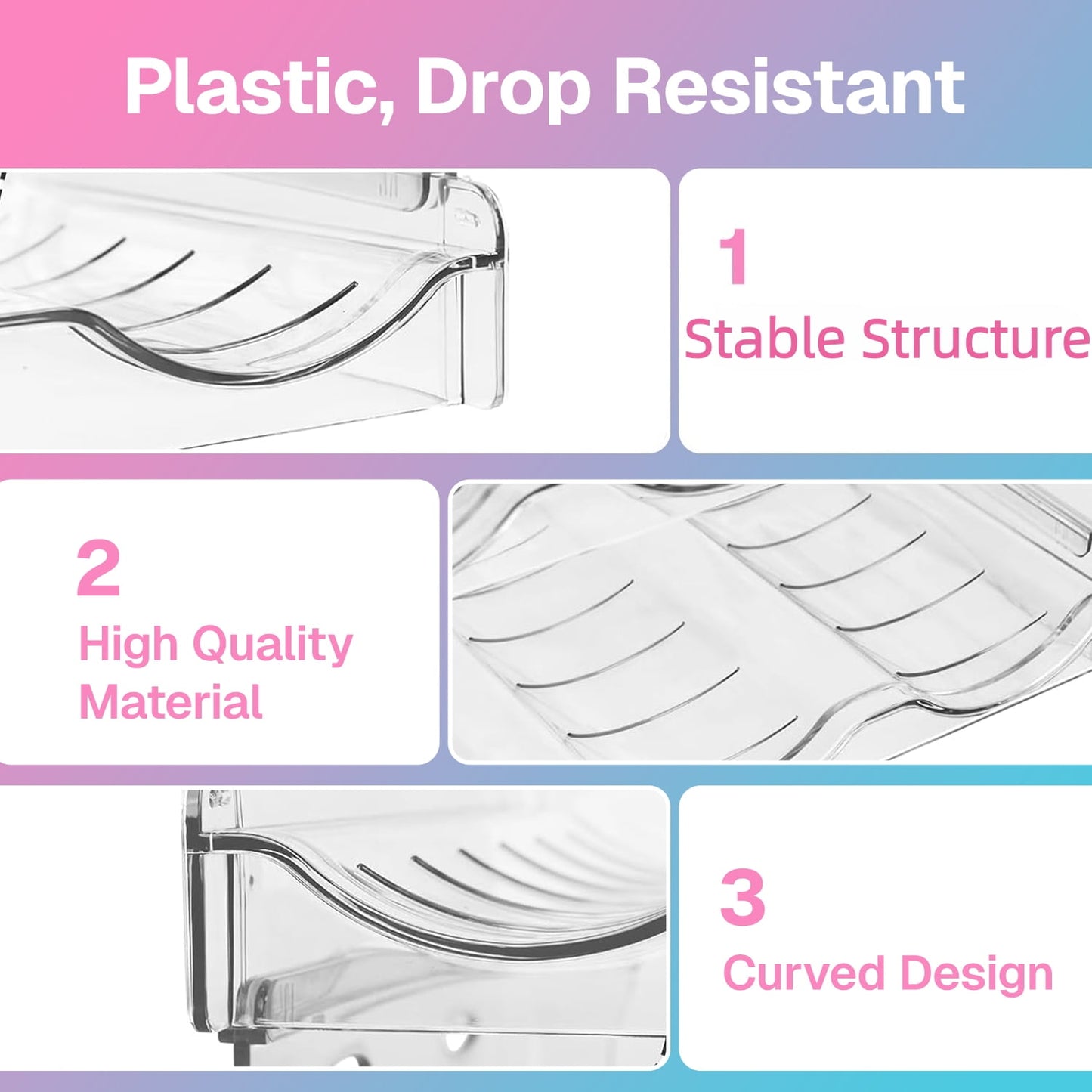 Behome Water Bottle Organizer, Stackable Water Bottle Organizer Holder, Water Bottle Storage Rack, Kitchen Storage Organizer for Cup Accessories, Clear