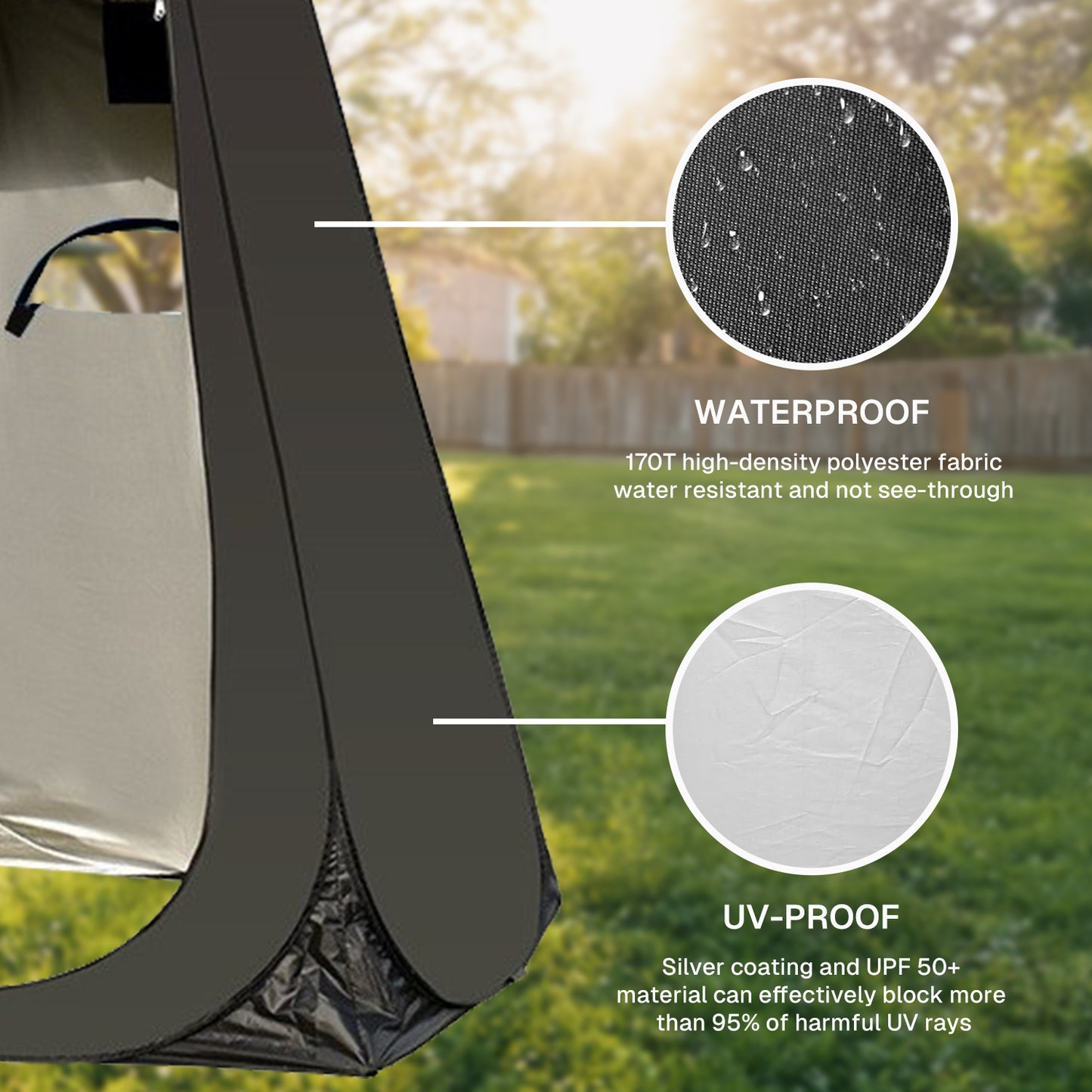 BN-LINK Shower Tent, Portable Privacy Tent with Carry Bag, Outdoor Camping Toilet Tent for Shower,Changing,Dressing, Easy Set Up,Black