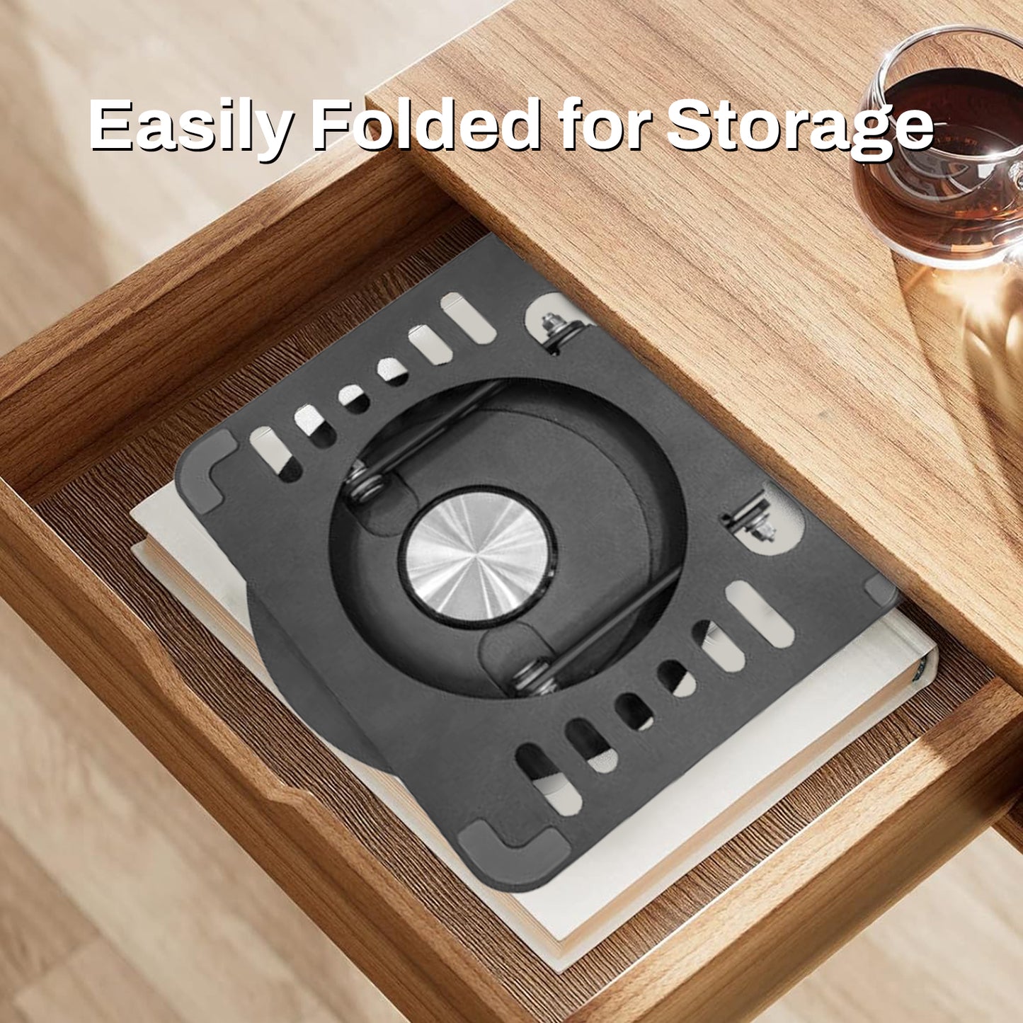 Behome Laptop Stand, Height Adjustable Ergonomic Computer Stand for Desk, Portable and Foldable Laptop Riser for Laptops and Notebook Up to 17 Inch, Black