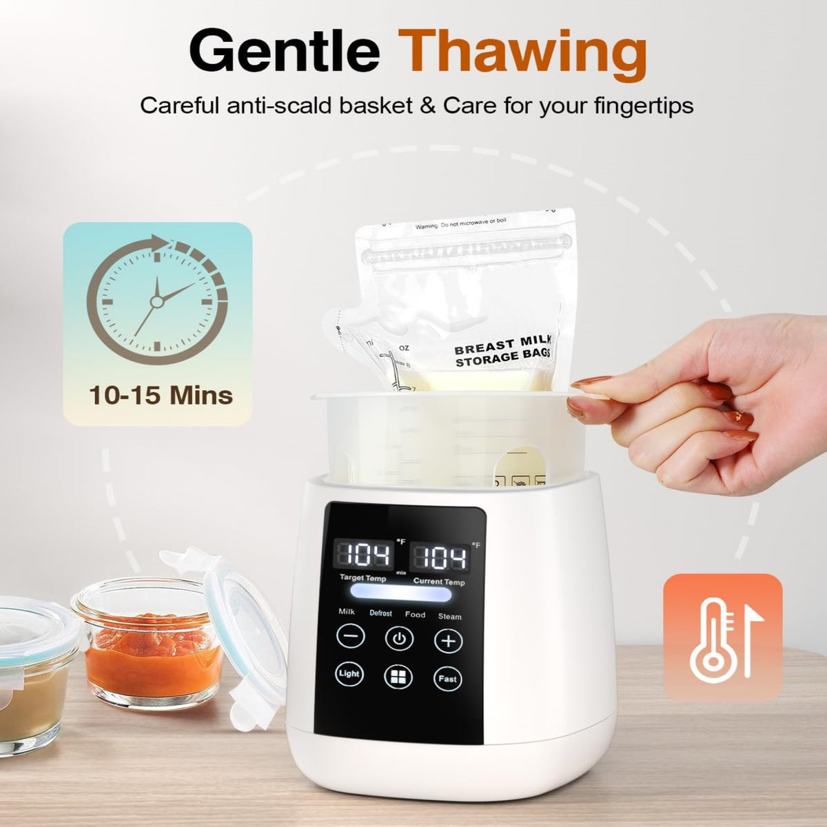 Behome Bottle Warmer, 8-in-1 Fast Milk Warmer for Breastmilk and Formula, Accurate Temperature Control