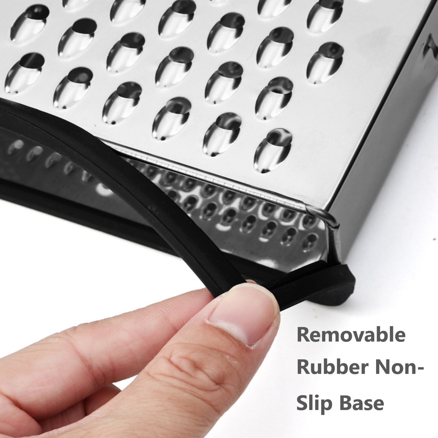 Behome Cheese Grater with Container, 4-Side Stainless Steel Cheese Shredder & Vegetable Chopper with Slip Resistant Handle, Box Grater for Fruit, Vegetables, Ginger