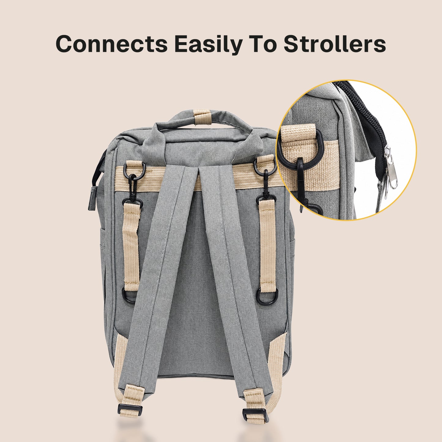 Behome Diaper Bag Backpack, Large Waterproof Baby Bag with Changing Pad, Stroller Straps & Insulated Pockets, Multifunctional Travel Diaper Bags For Mom & Dad