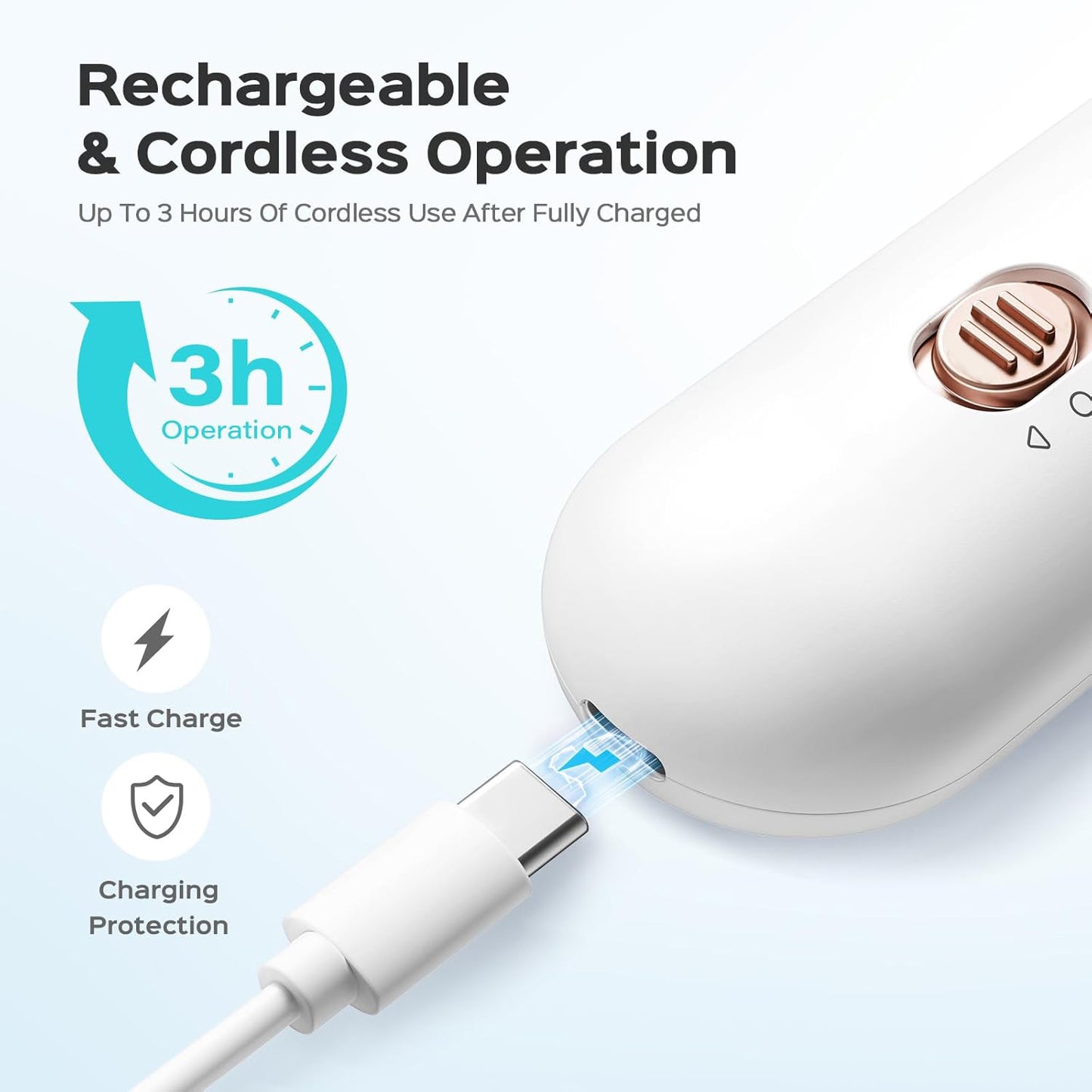 Behome Electric Nail File with 5 Speeds, 8 in 1 Rechargeable Professional Nail File Set, Manicure Pedicure Polishing Tool Kit for Manicure Salon Home, White