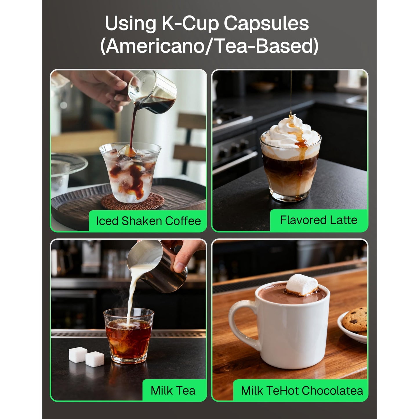 HBN 3-in-1 Coffee Maker, Multi Coffee Maker Single Serve for Nespresso Capsule & K-Cup Pods & Ground Coffee, 19Bar One-Touch Brewing Espresso Machine, 20oz Removable Water Tank, 1450W Fast Heat