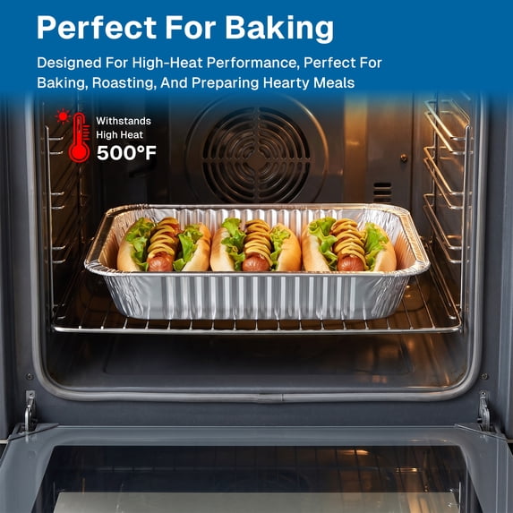 Behome 30 Pack Aluminum Pans, 10.31” x 12.8” Disposable Aluminum Baking Cake Pans, Heavy Duty Aluminum Roasting Trays for Baking, Cooking Food