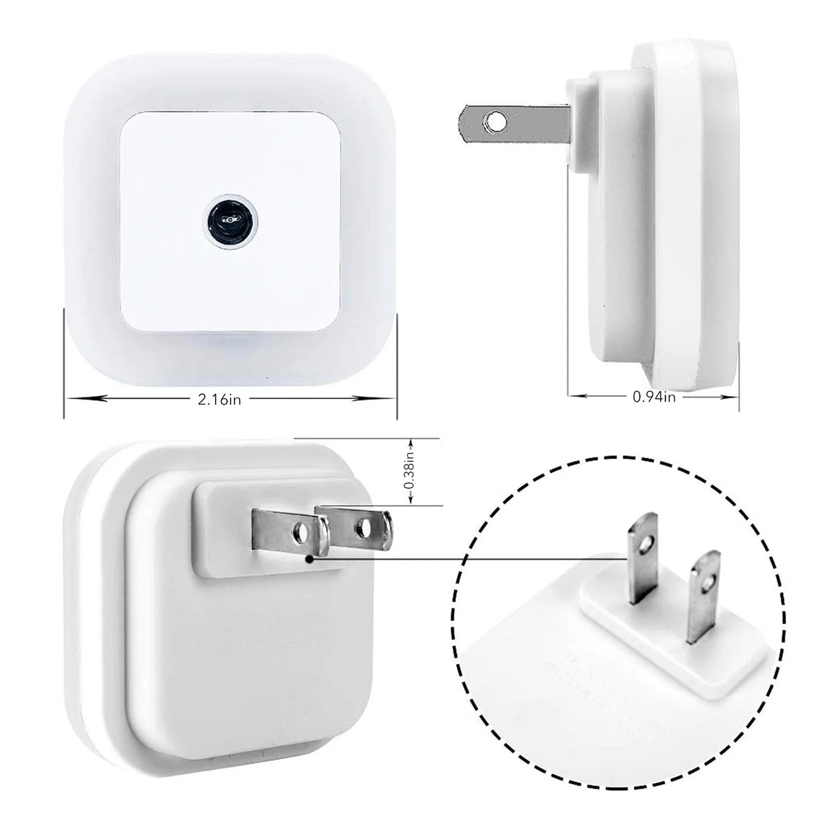 BN-LINK Night Light with Smart Sensor, Auto-On/Off, Dusk to Dawn Night Lights Plug into Wall 6-Pack, LED Night Lamp for Bedroom, Bathroom, Hallway, White