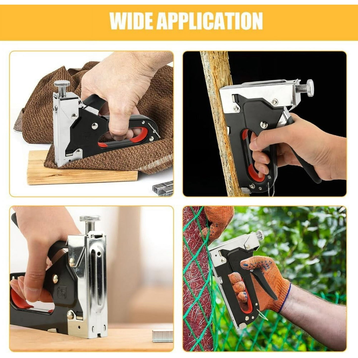 Behome Staple Gun Heavy Duty, 4-in-1 Stapler Gun with 4000 Staples and Staple Remover, Adjustable Power Stapler Nail Gun for Wood, Crafts, Carpentry, Decoration DIY