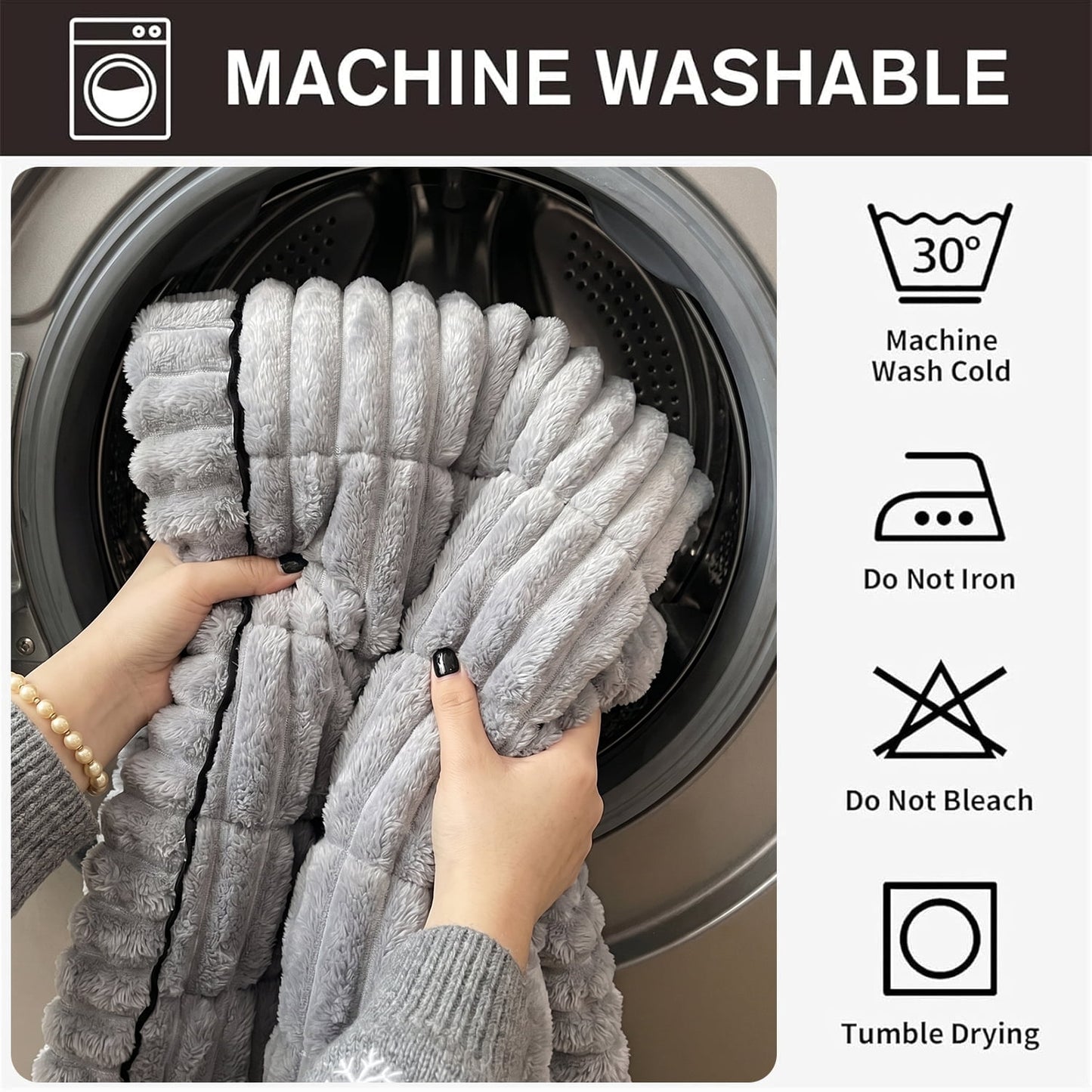 Behome Thicken Flannel Couch Cover for 2 Cushion Couch, Non-Slip Washable Sofa Cover, Pet-Friendly Furniture Protector for Dogs & Cats (Grey, 27.6" x 59.1")