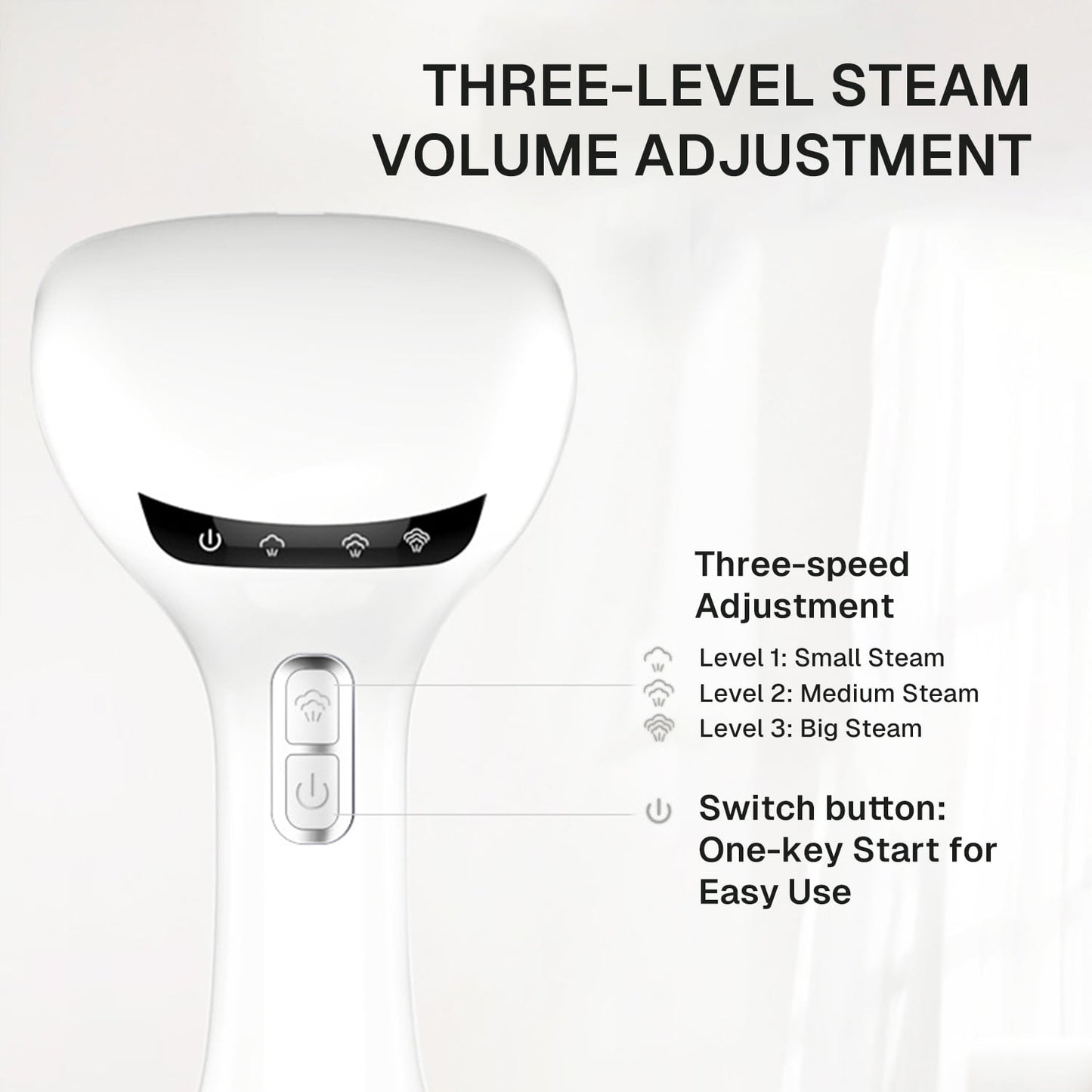 Behome 3 Level Handheld Steamer for Clothes, 265ml Large Capacity & Fast 30s Heat-up, Clothes Steamer with Brush, Travel Steamer for Home, Office