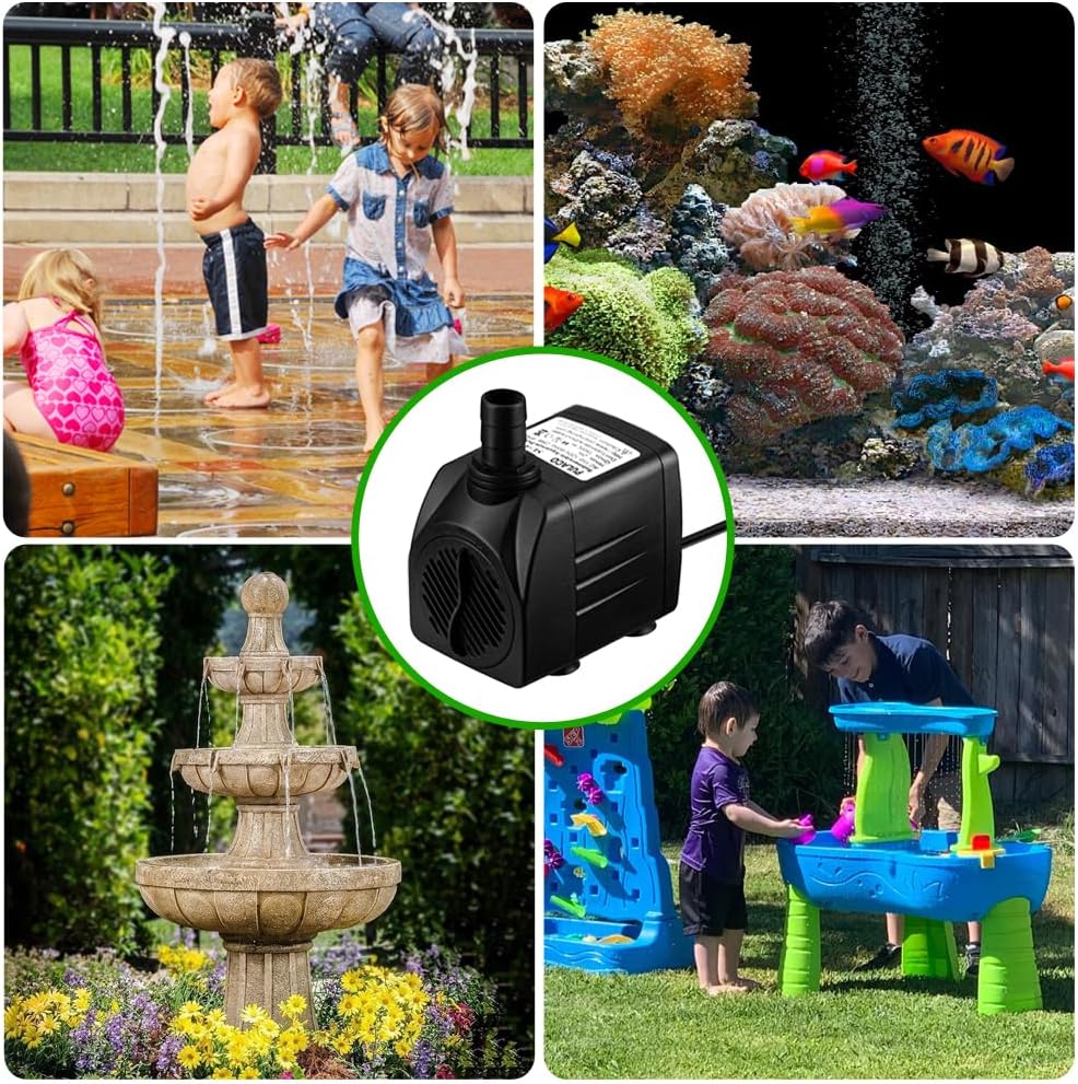 BN-LINK Submersible Water Pump, 35W 550Gph Mini Submersible Pump, Ultra Quiet Fountain Pump for Fish Tank, Pond, Aquarium, Hydroponics