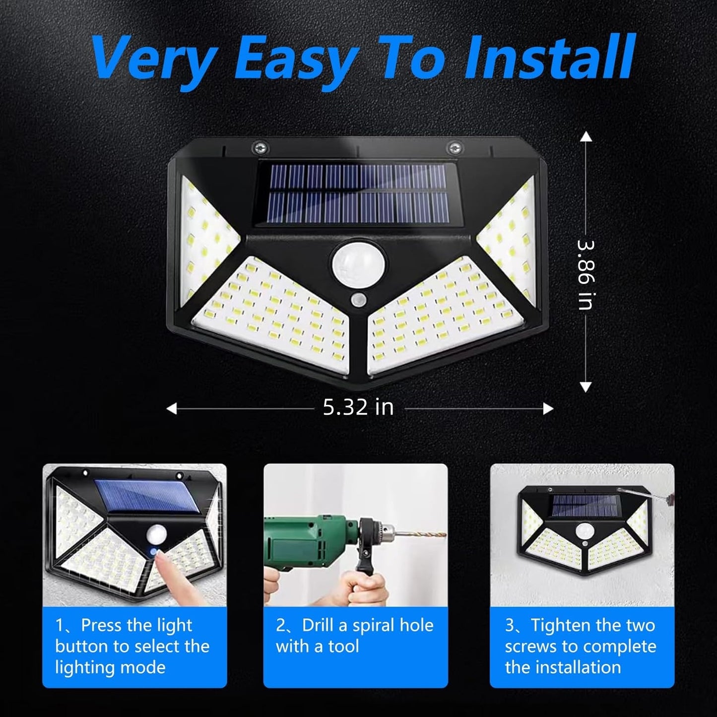 Magnetic Light Solar Lightolar Lights 150 LED, Solar Flood Light,IP65 Waterproof,LED Solar Fence Lighting for Garden Yard Patio Deck