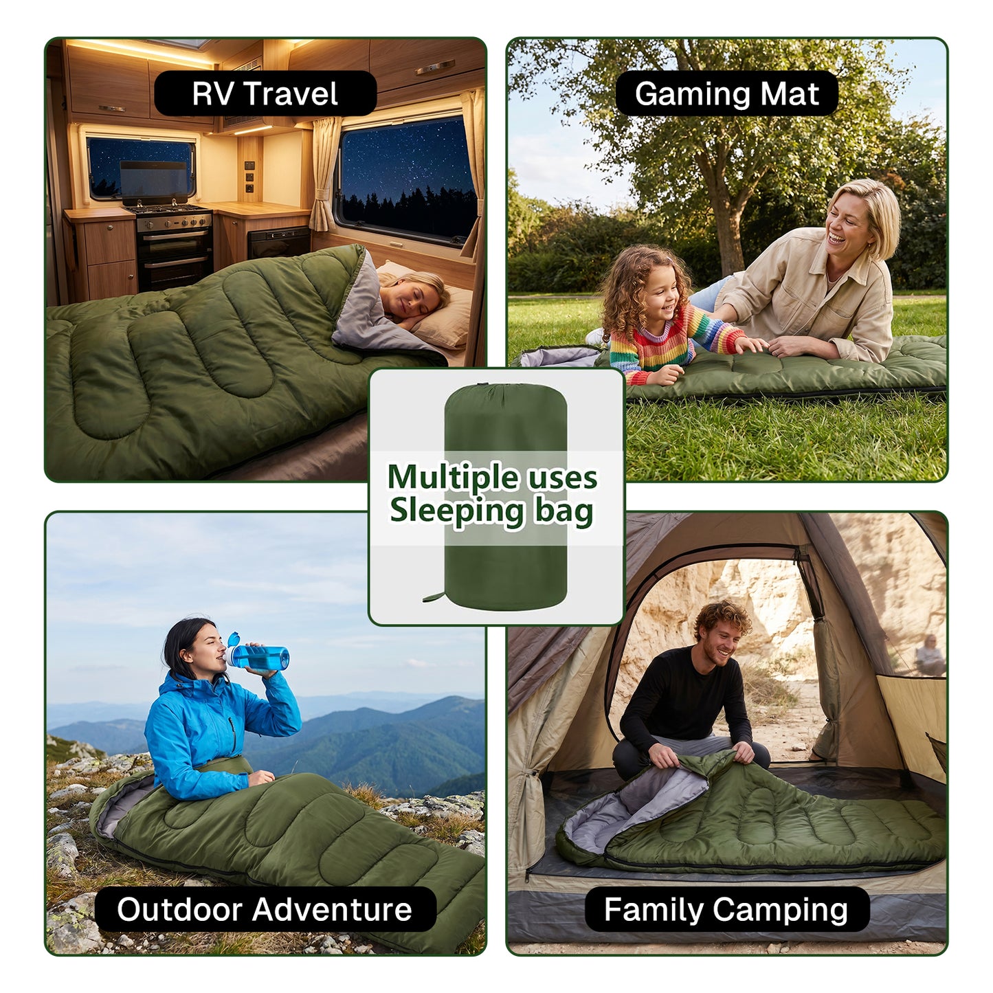 BN-LINK 2-In-1 Blanket & Sleeping Bags for Adults, 3-Season Cold & Warm Weather, Lightweight Waterproof Camping Sleeping Bag for Hiking, Traveling