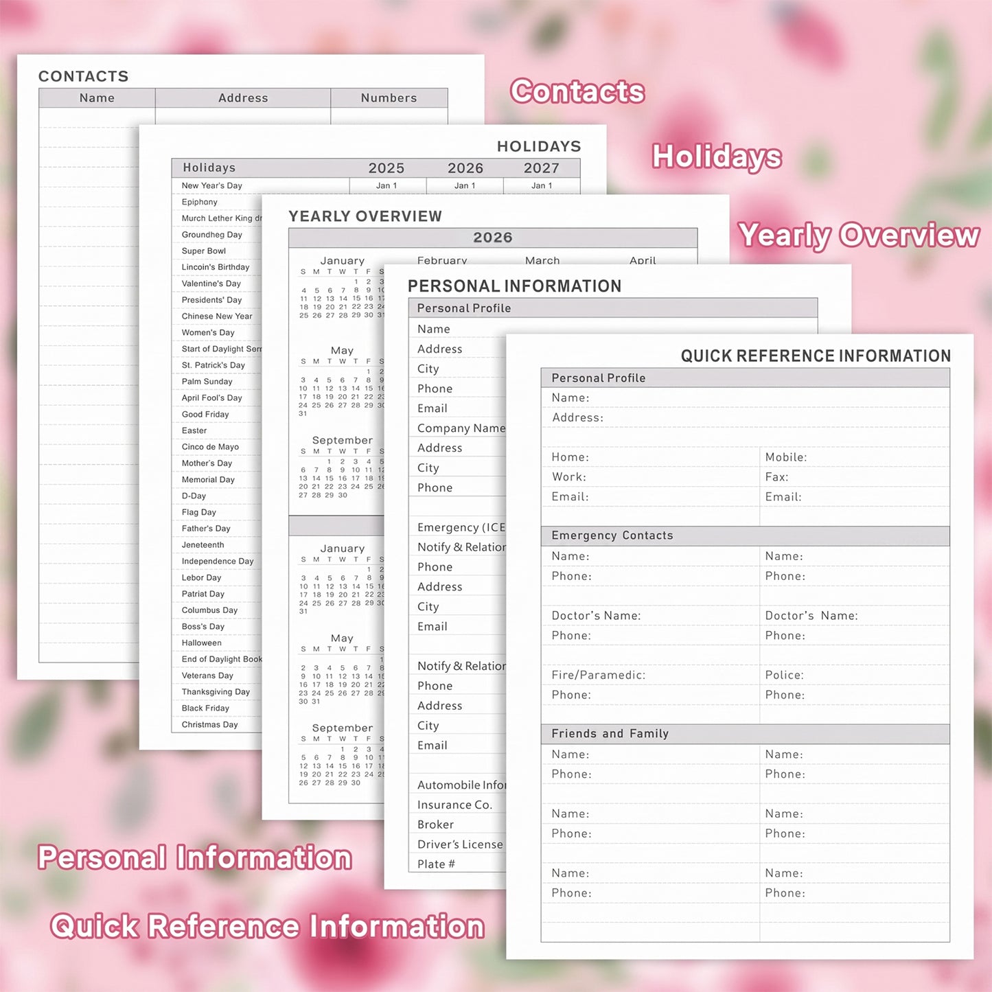 Behome Planner 2026-2027, Academic Monthly & Weekly Planner with Stickers and Tabs, July 2026 - June 2027, 8.5" x 6.5", Hardcover Calendar Planner for School & Office,Pink