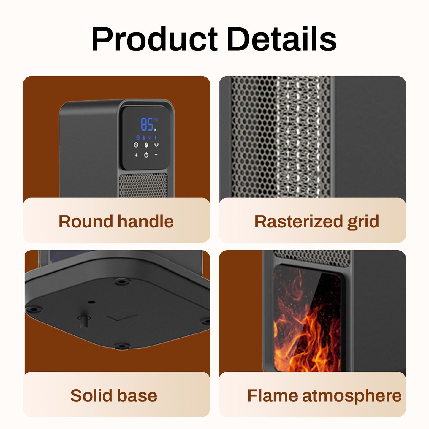 Behome Space Heater Indoor, 24’’ Electric Heaters with Remote & Thermostat, 3 Modes & 70°Oscillation & 12H Timer, Portable Room Tower Space Heater for Office, Bedroom, Large Room