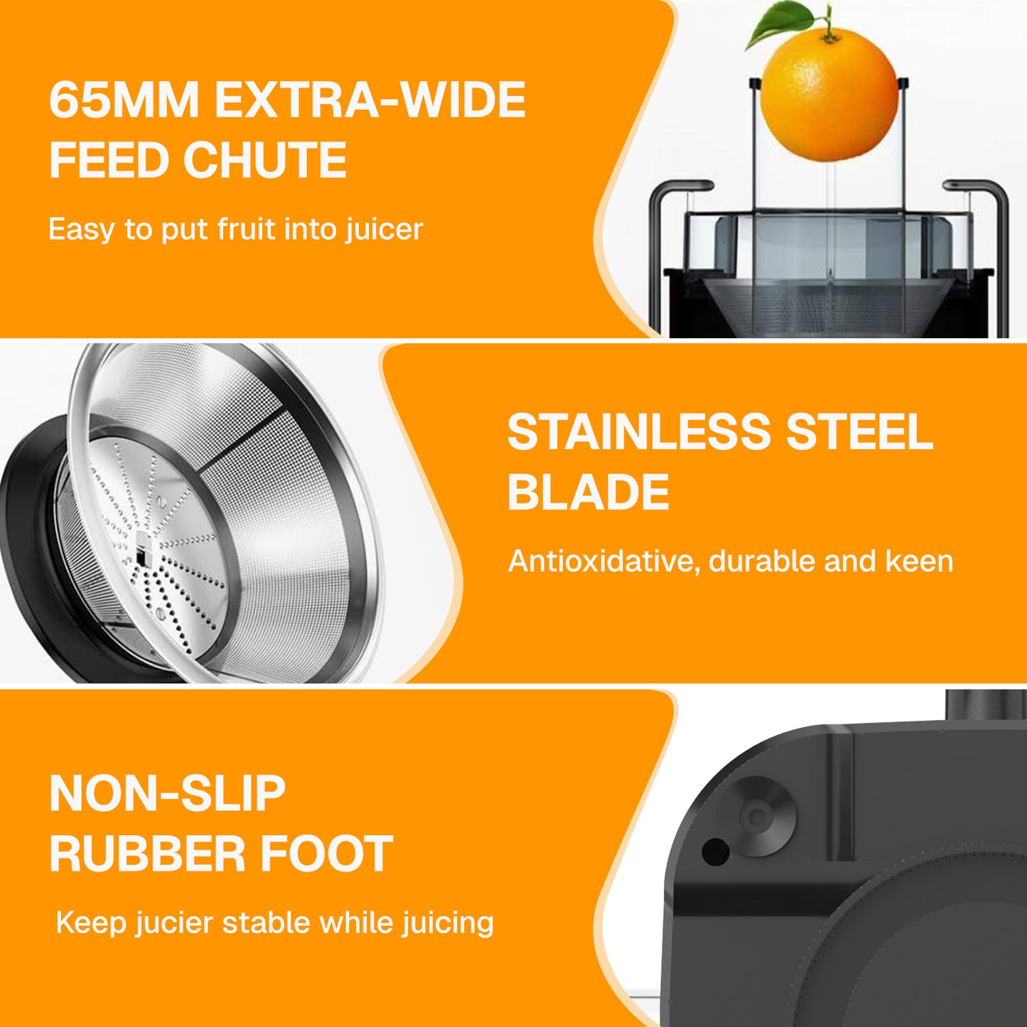 Behome Juicer Machines, 400W Juice Extractor with 2 Speeds,Centrifugal Juicer with 2.6" Wide Feed Chute for Vegetable&Fruit, Easy to Clean, Black