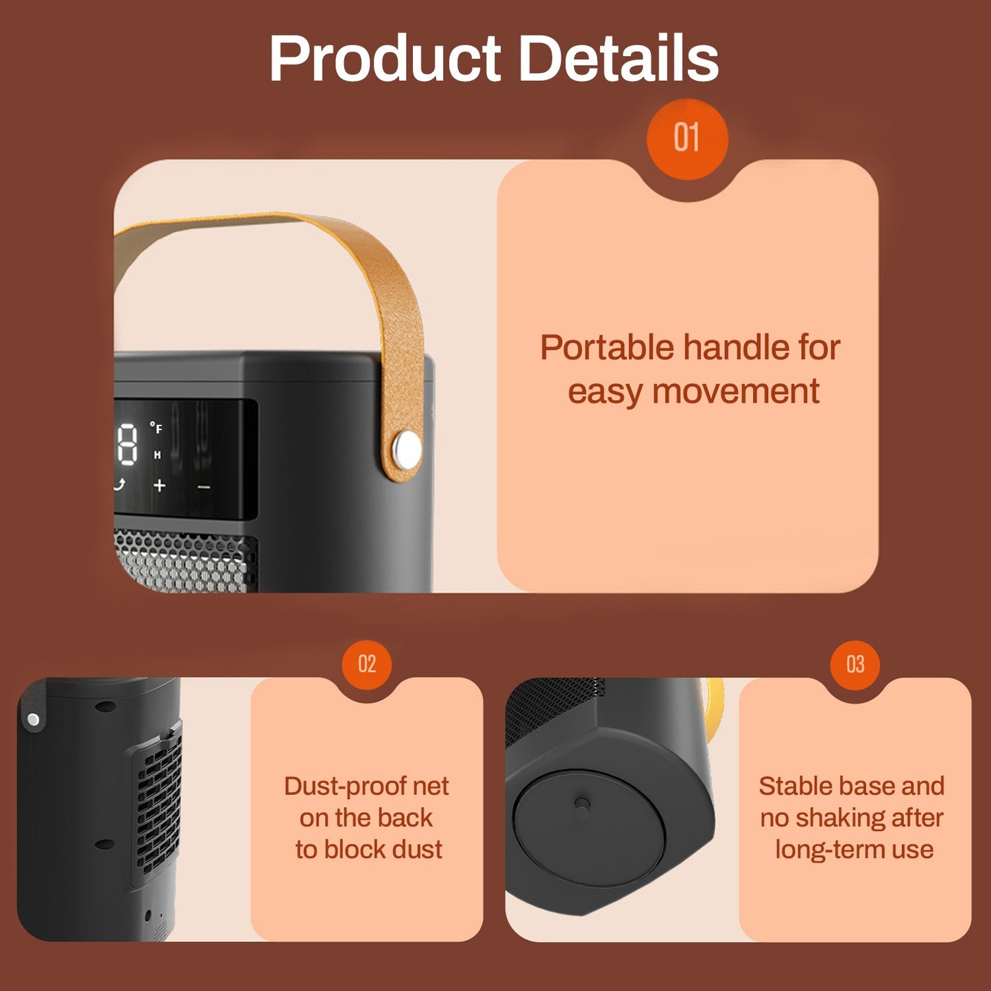 Behome Oscillating Space Heater with Remote, 1500W Portable Electric Space Heater with Thermostat & Timer, Indoor Small Heater with Heating and Fan Modes for Bedroom, Office and Indoor