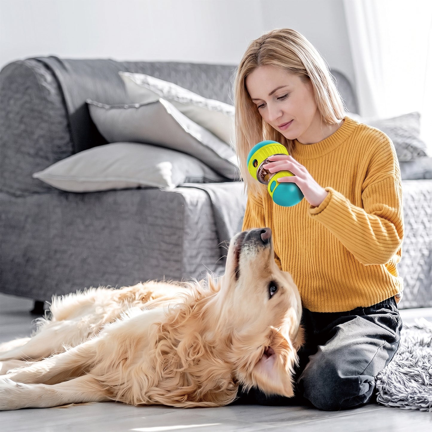 BN-LINK Interactive Dog Toys, Adjustable Treat Dispensing Dog Puzzle Toys to Keep Them Busy, Slow Feeder for All Dog Breeds, Promotes Digestion & Reduces Boredom