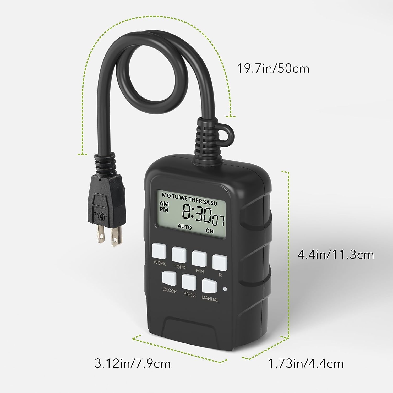 BN-LINK 7 Day Outdoor Heavy Duty Digital Programmable Timer BND/U78, 125VAC, 60Hz, Dual Outlet, Weatherproof, Heavy Duty, Accurate for Lamps Ponds Christmas Lights 1875W 1/2HP ETL Listed