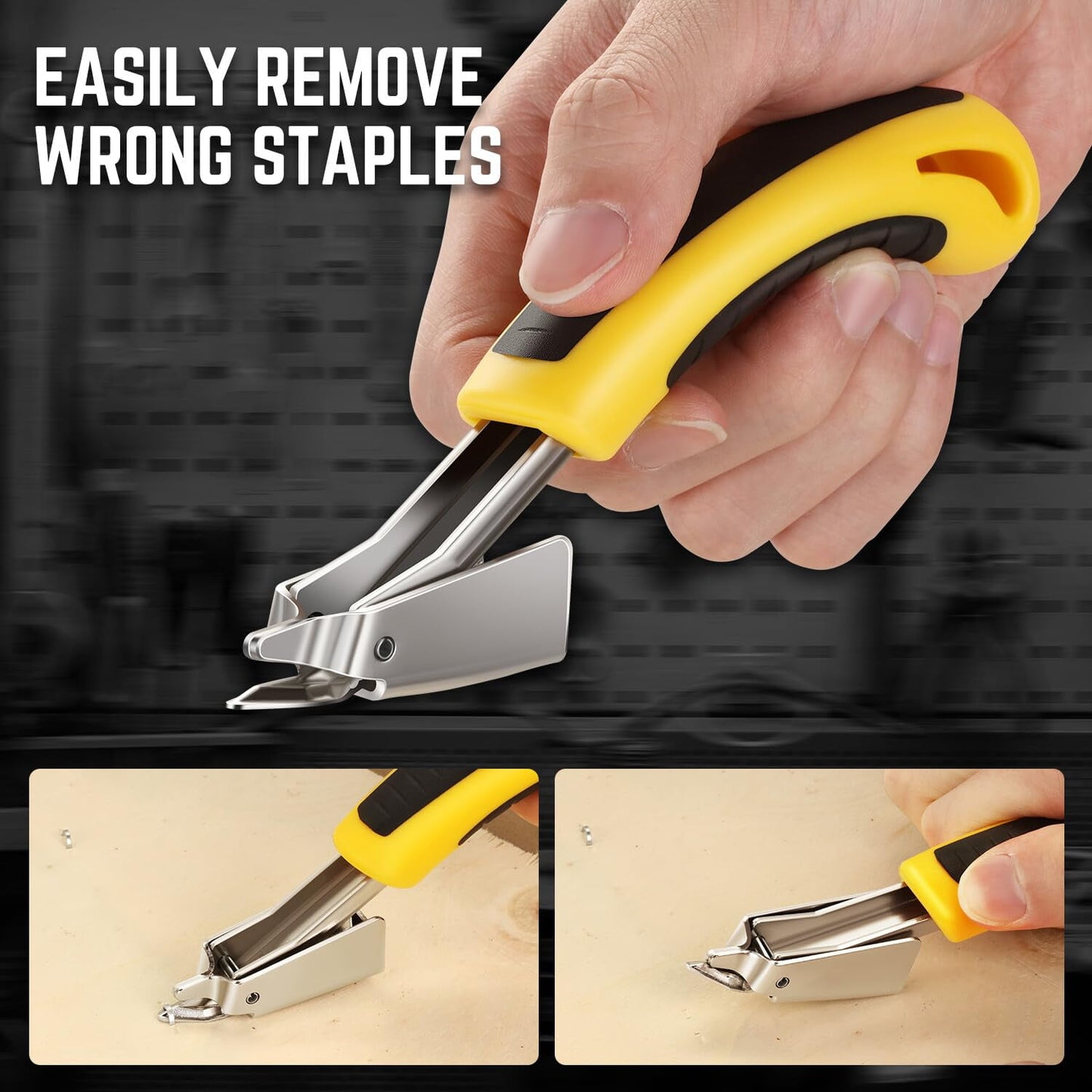 Behome Staple Gun Heavy Duty, 4-in-1 Stapler Gun with 4000 Staples and Staple Remover, Adjustable Power Stapler Nail Gun for Wood, Crafts, Carpentry, Decoration DIY