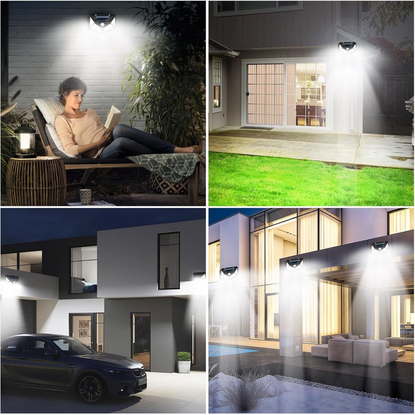 Magnetic Light Solar Lightolar Lights 150 LED, Solar Flood Light,IP65 Waterproof,LED Solar Fence Lighting for Garden Yard Patio Deck