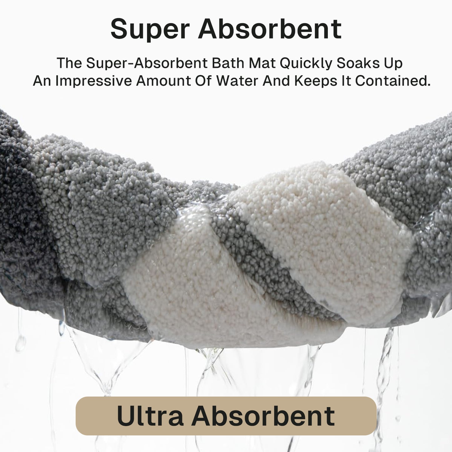 Behome Non-Slip Thick Bathroom Rugs, 20”x 32” Extra Soft and Absorbent Shaggy Bath Mat, Washable Bath Rugs for Bathroom Floor, Tub and Shower