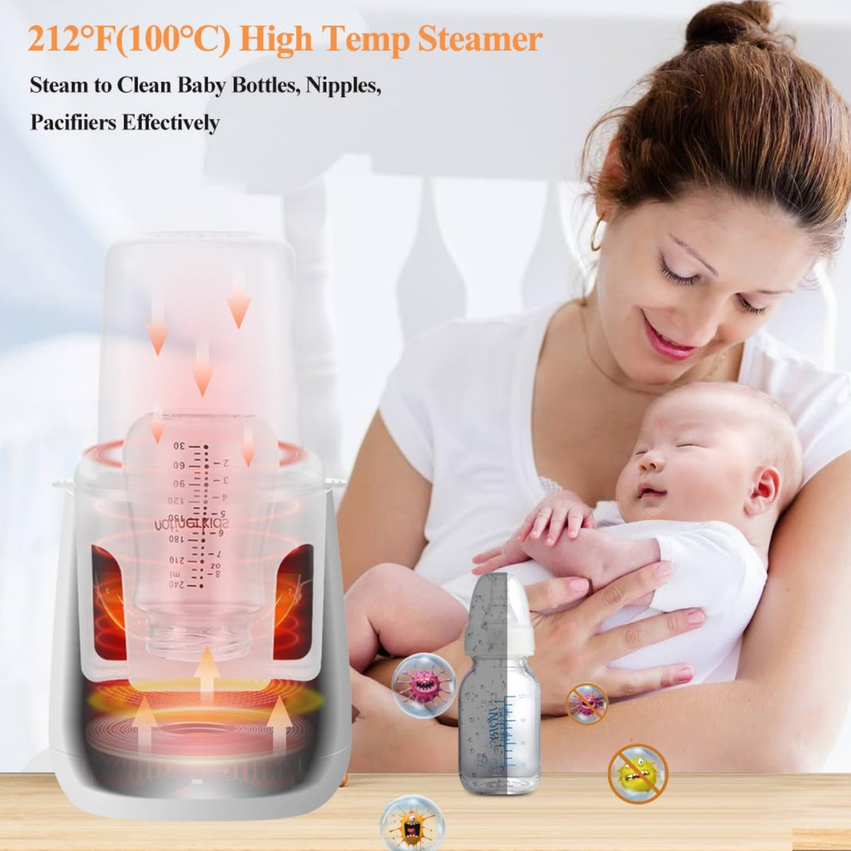 Behome Bottle Warmer, 8-in-1 Fast Milk Warmer for Breastmilk and Formula, Accurate Temperature Control