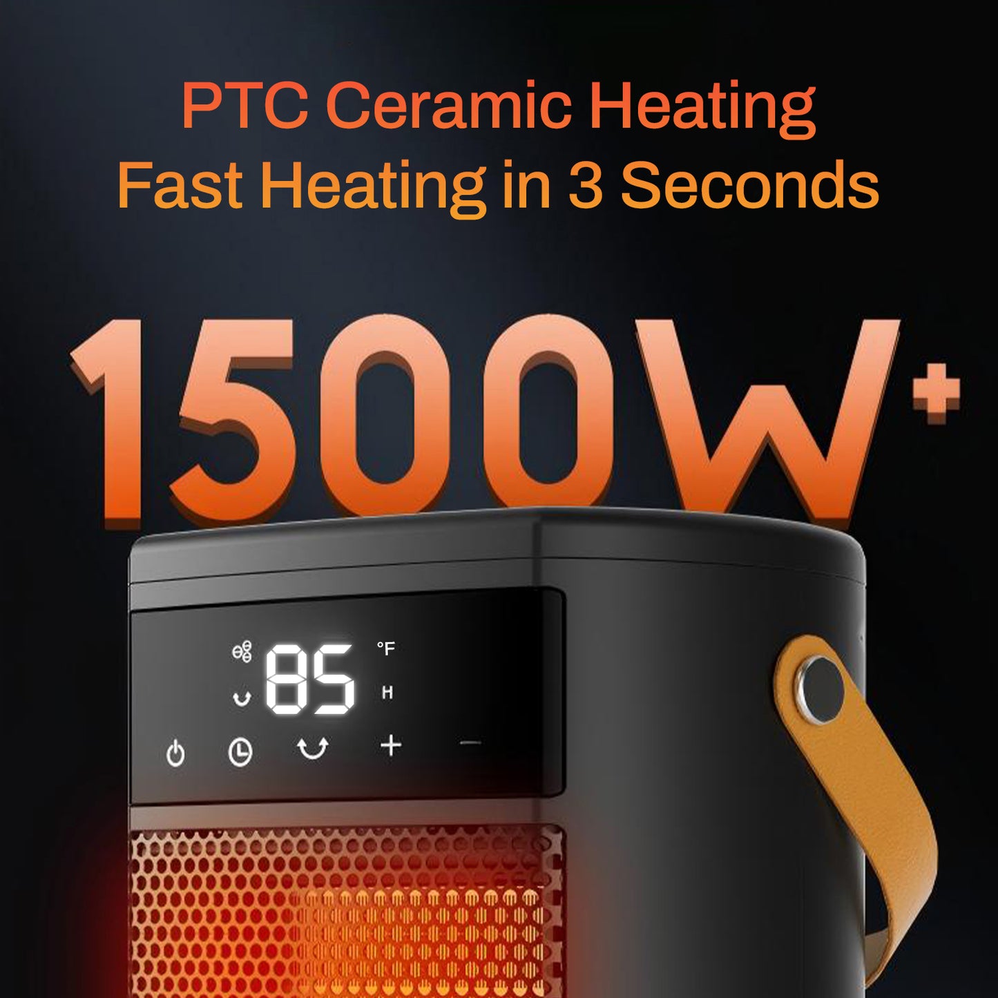 Behome Oscillating Space Heater with Remote, 1500W Portable Electric Space Heater with Thermostat & Timer, Indoor Small Heater with Heating and Fan Modes for Bedroom, Office and Indoor