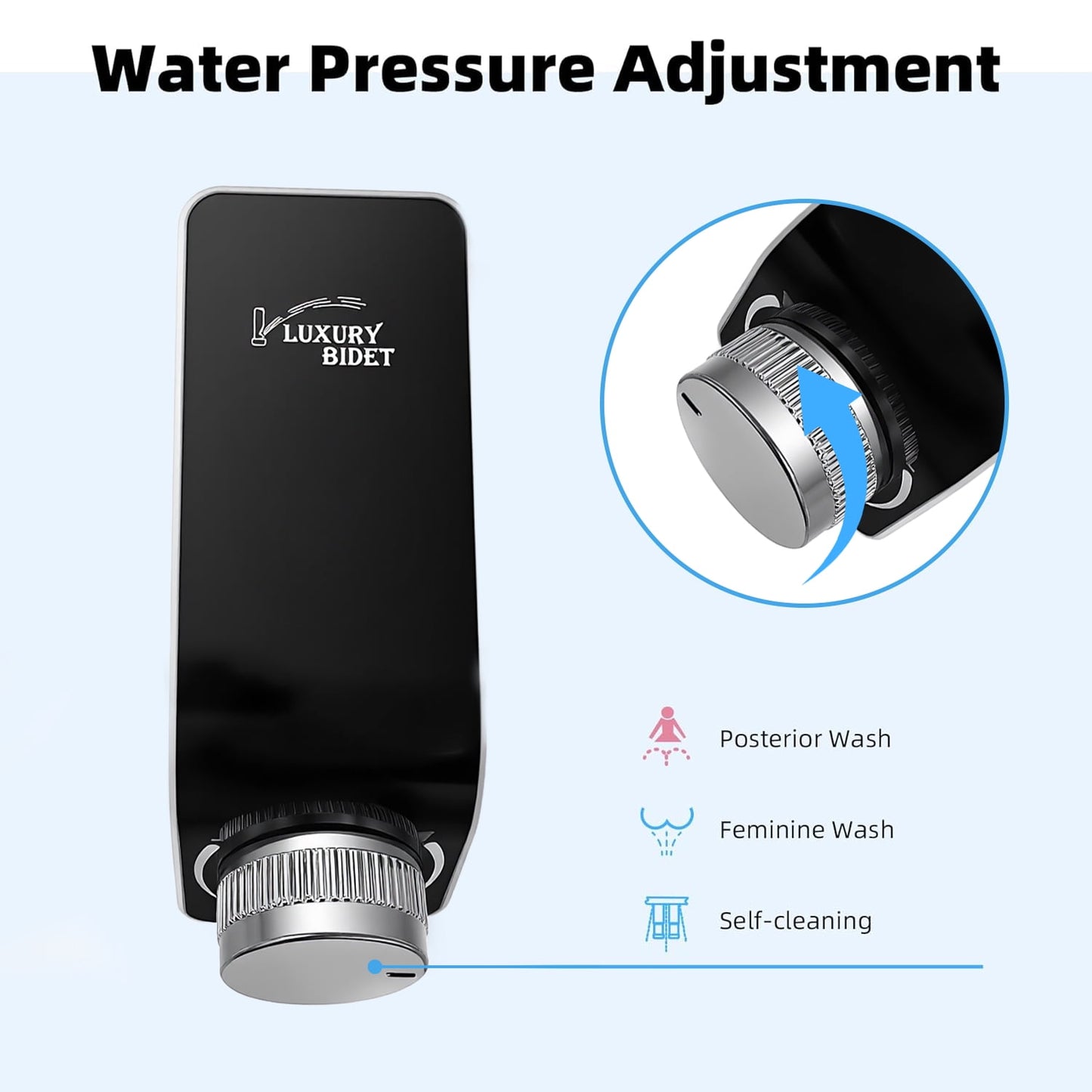 Behome Bidet Attachment for Toilet, Non-Electric Bidet Attachment for Toilet Seat, Easy Install Bidet Toilet Seat Attachment with Adjustable Water Pressure