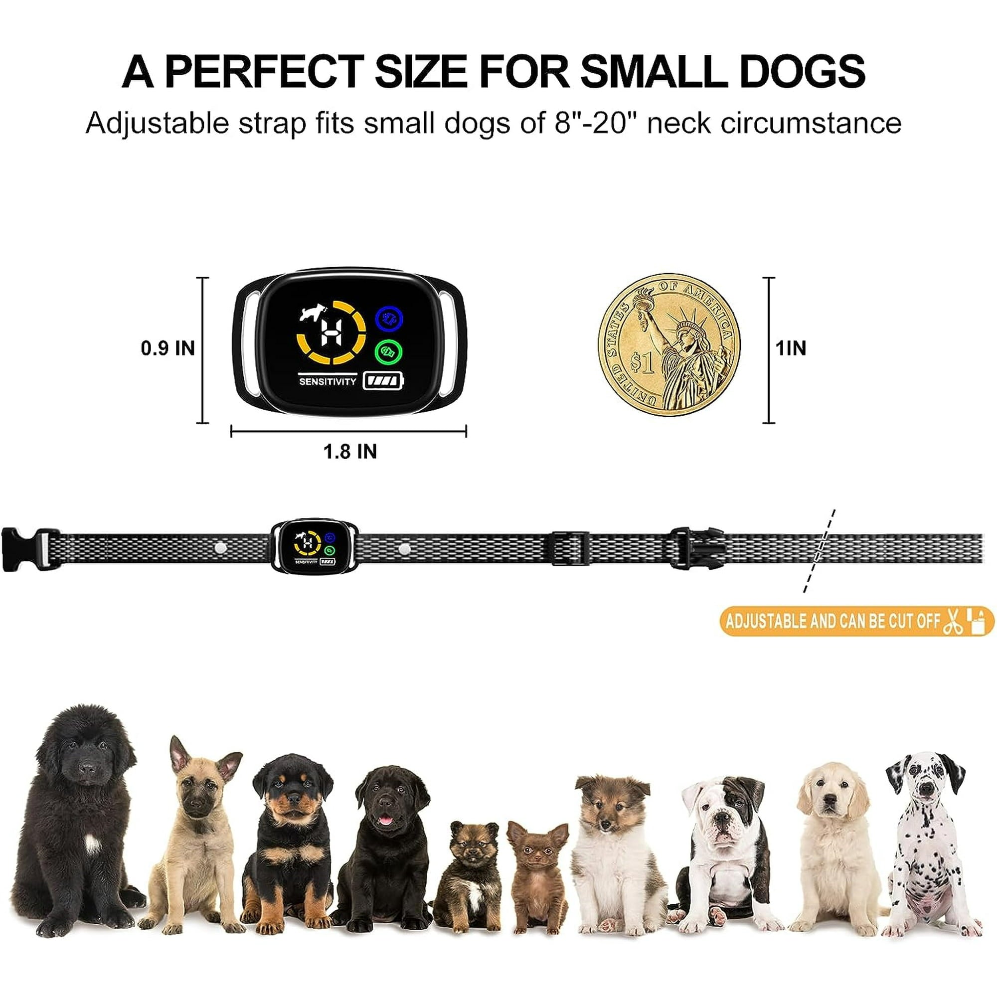 BN-LINK Dog Bark Collar,Anti Barking Collar with 6 Adjustable Sensitivity and Intensity Beep Vibration,Rechargeable Smart Bark Collar for Small, Medium Dogs