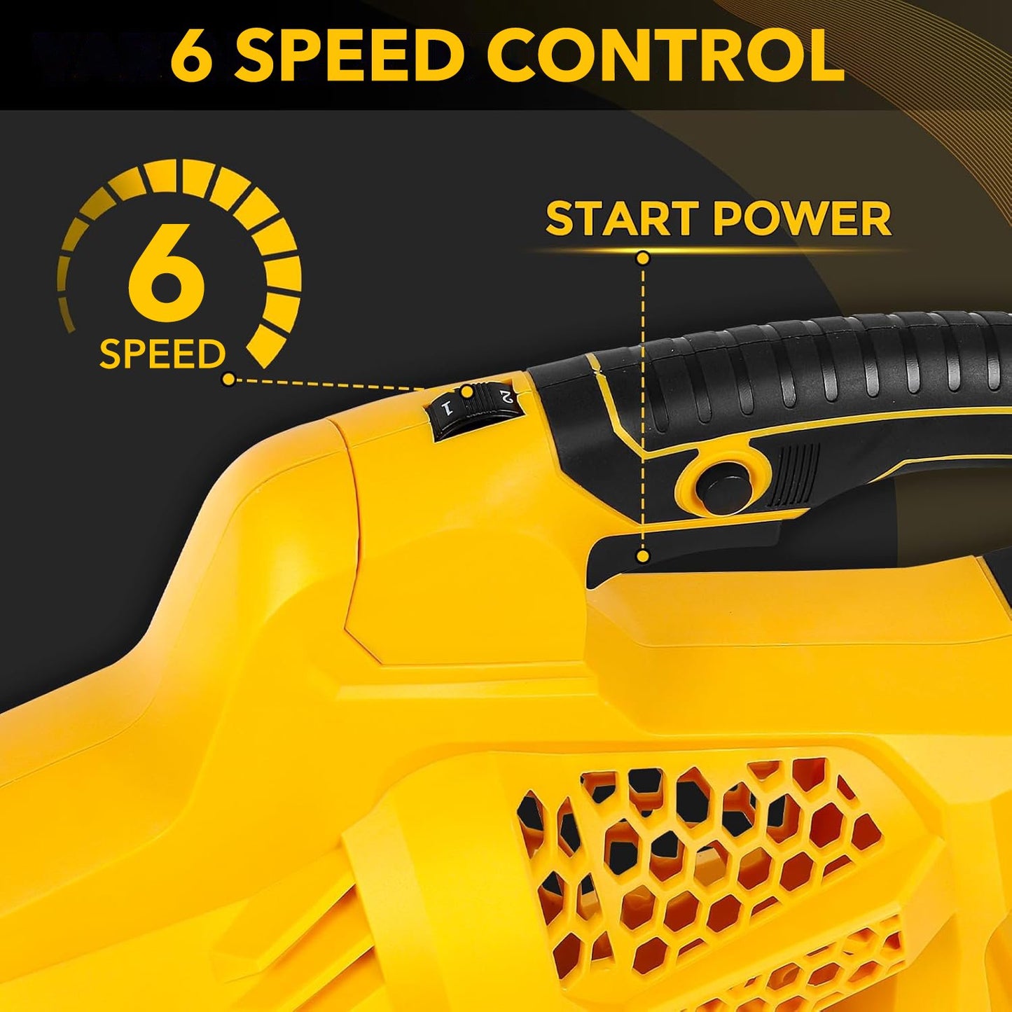 BN-LINK Cordless Leaf Blower, 20V Electric Leaf Blower with 6 Speed Settings, 2 x 1.5Ah High Capacity Battery Powered, for Lawn Care Patio Cleaning