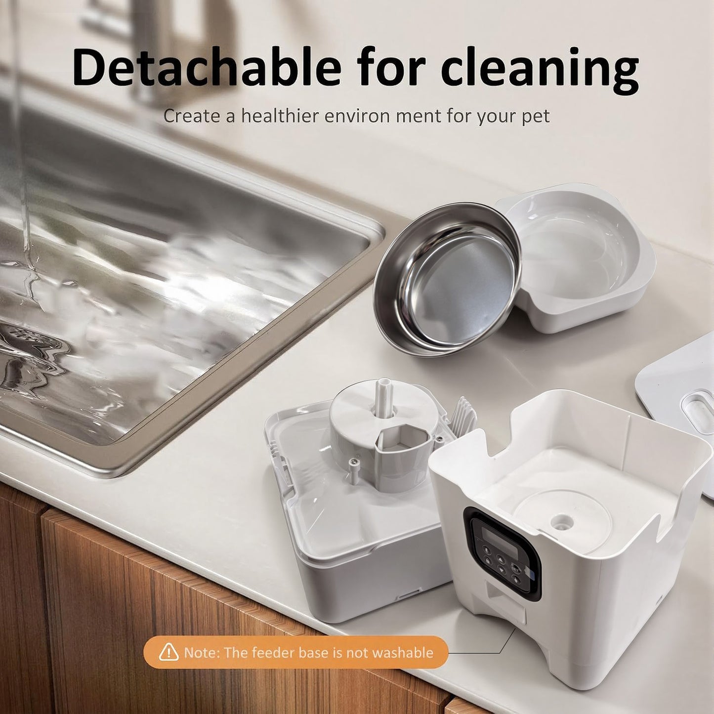 BN-LINK Automatic Cat Feeder 4L, Timed Pet Feeder Cat Food Dispenser, 4L Automatic Cat Food Dispenser for Small Pets Indoor, White
