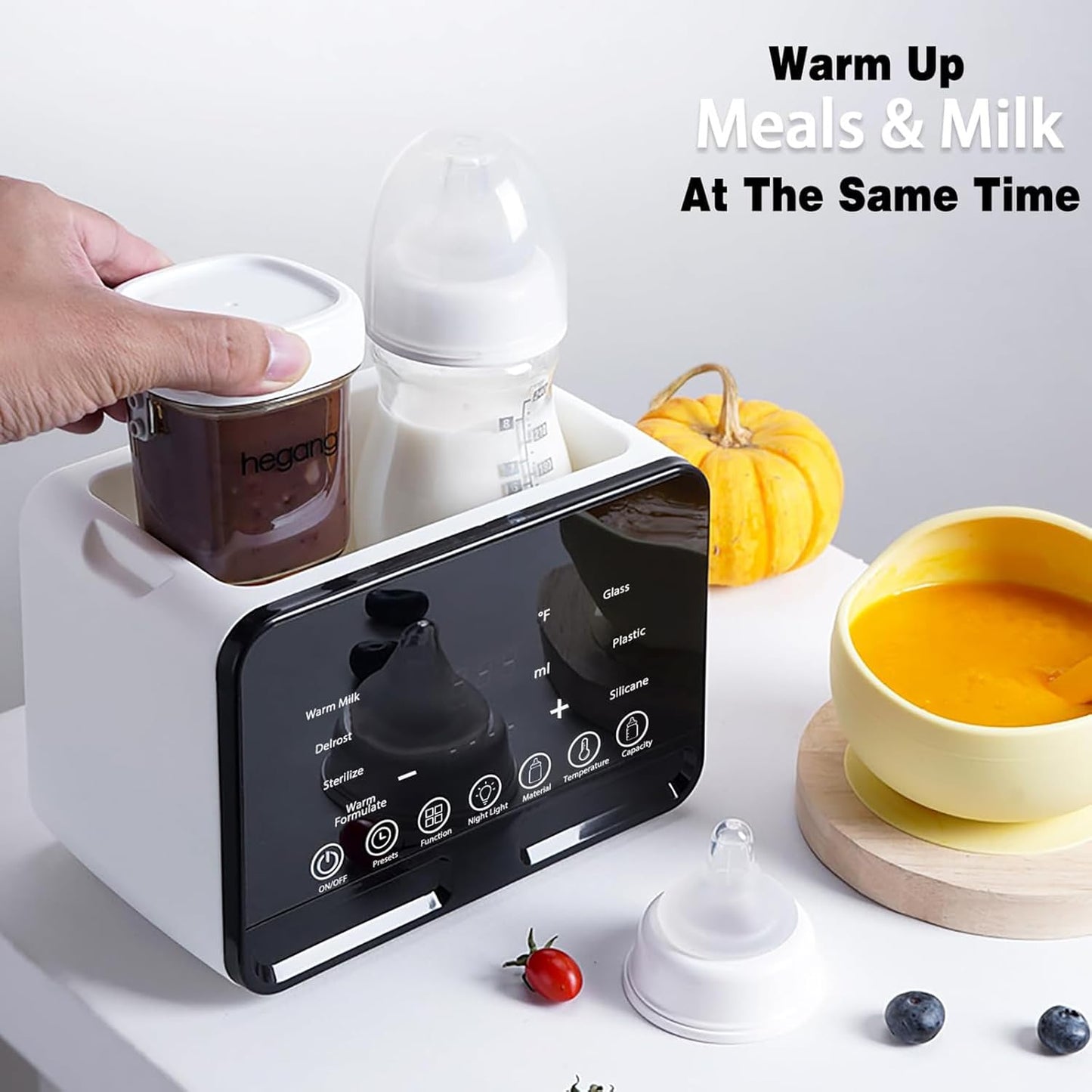 Behome Bottle Warmer, 48Hours Keep Warm, Fast Milk Warmer for Breastmilk and Formula, Food Heater with Accurate Temp Control & LED Light, for All Bottles